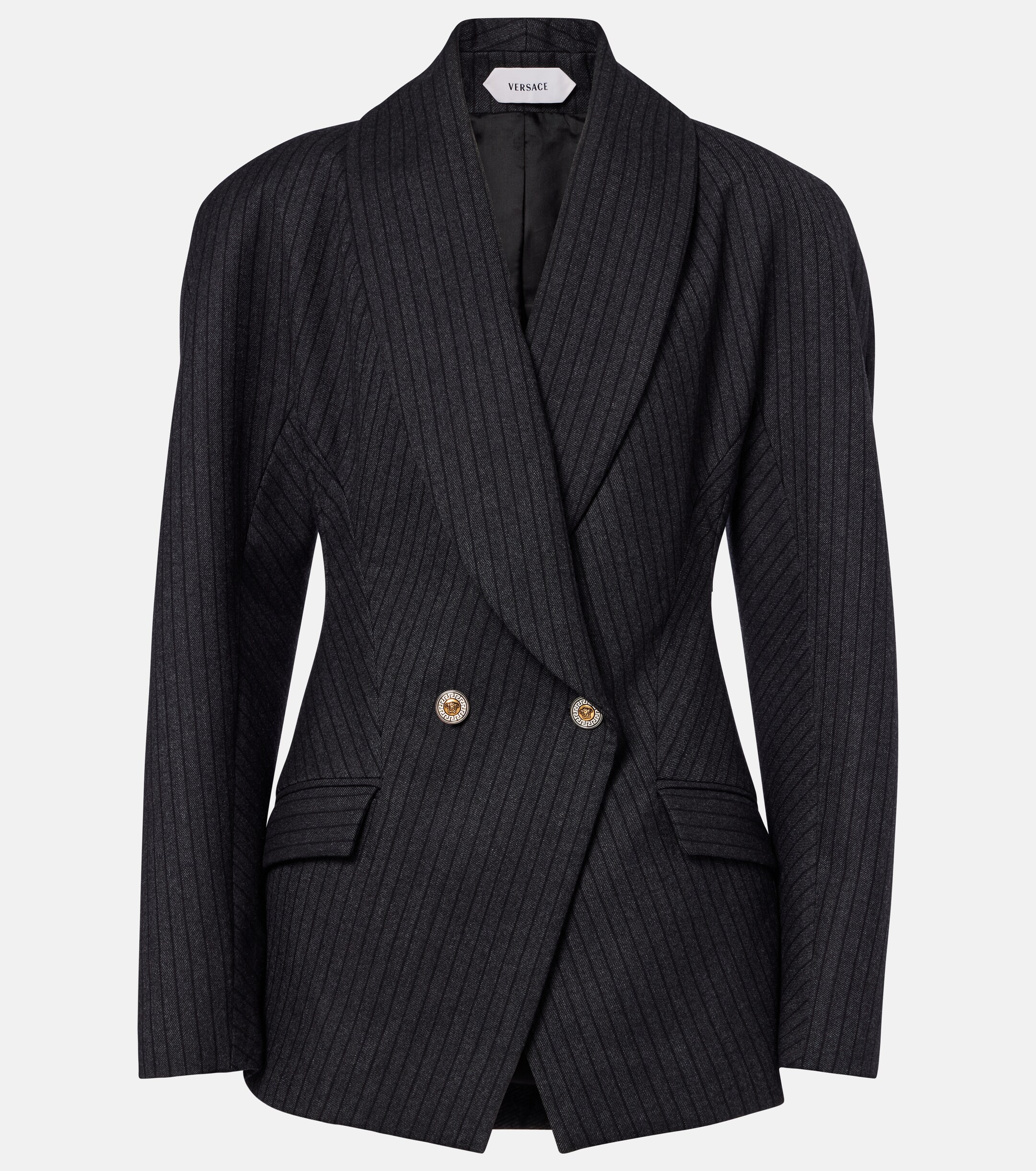 Versace Versace Double-breasted virgin wool twill blazer