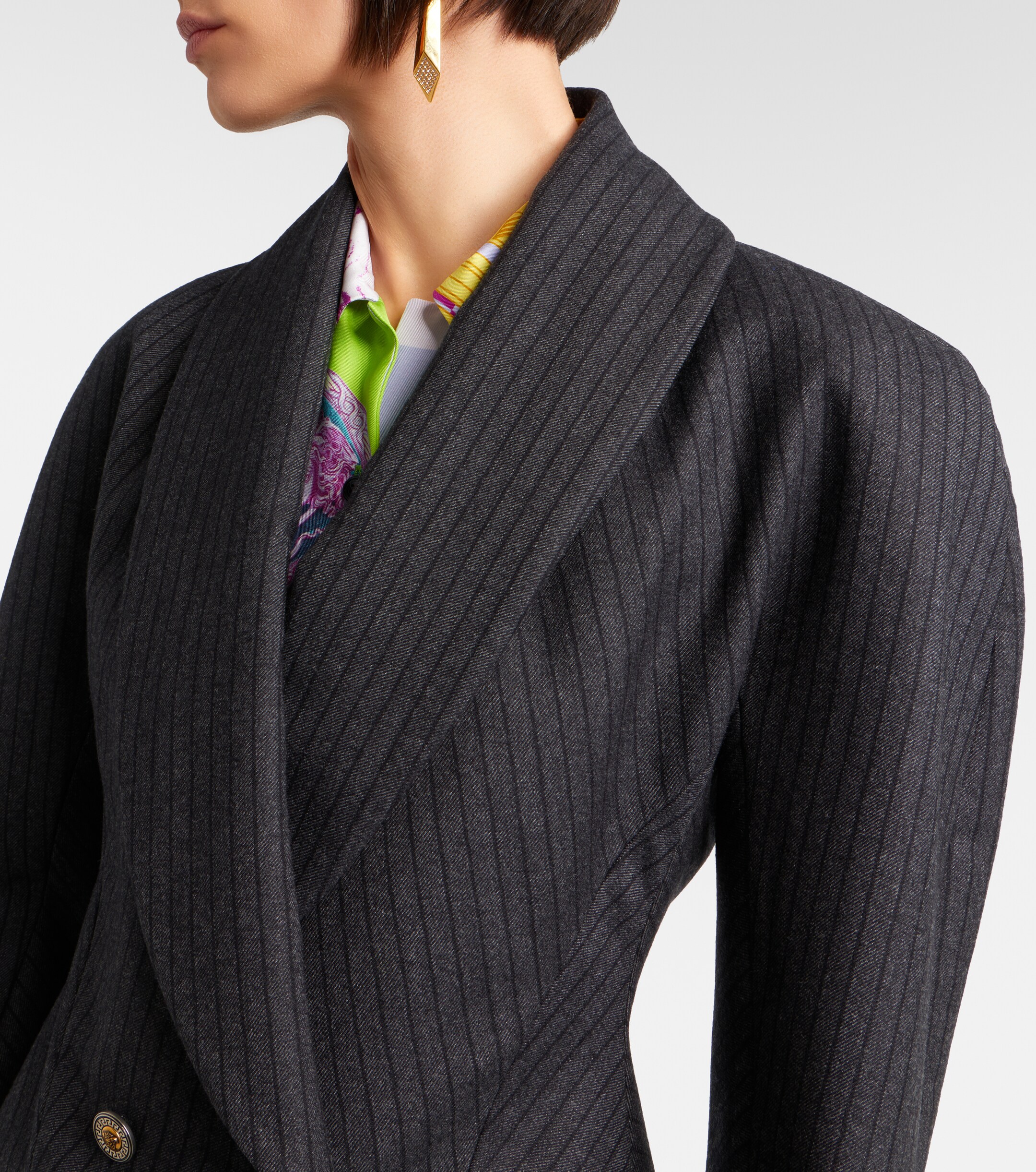 Versace Versace Double-breasted virgin wool twill blazer