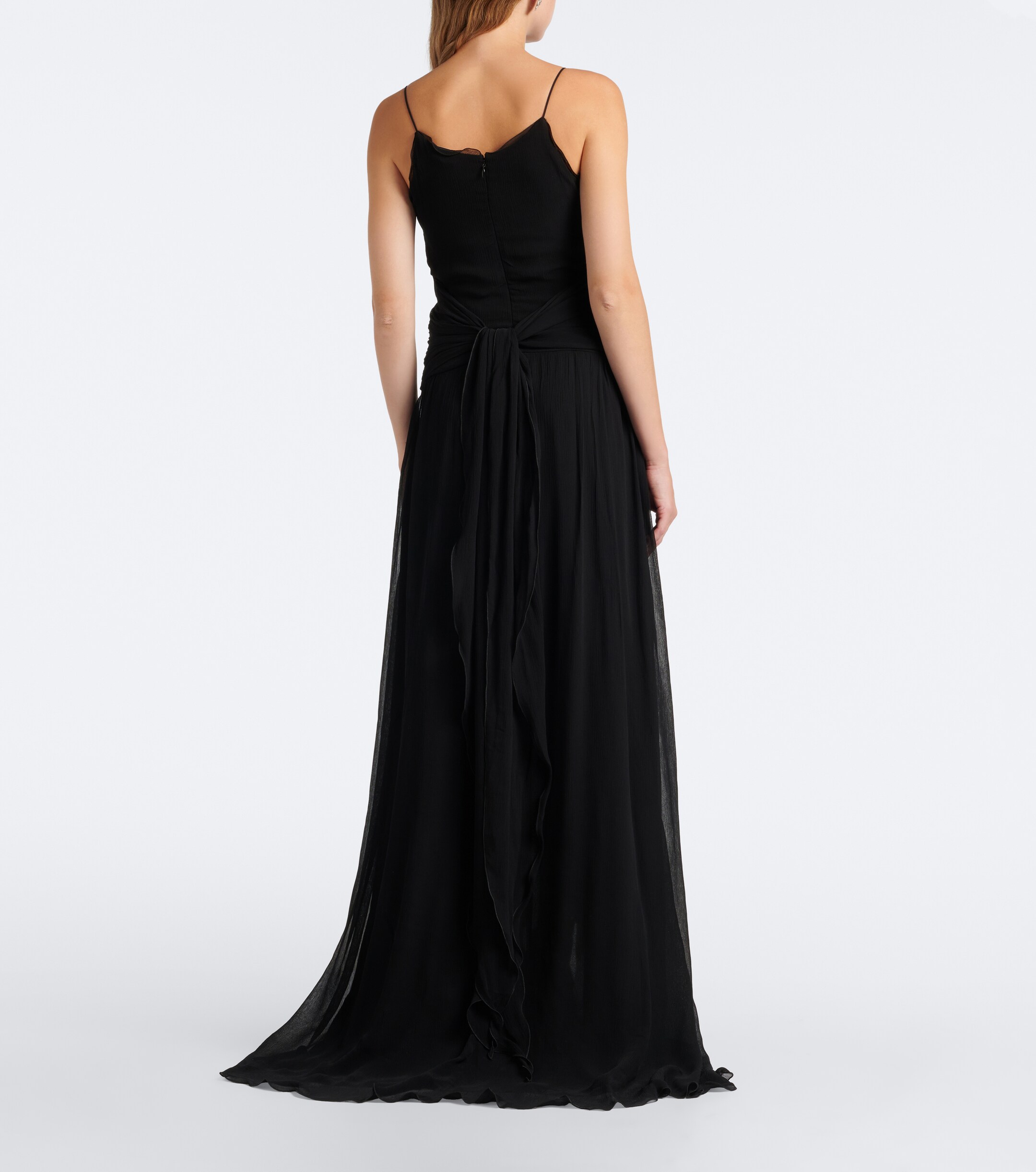 Blumarine Blumarine Floral-appliqué ruffled georgette gown