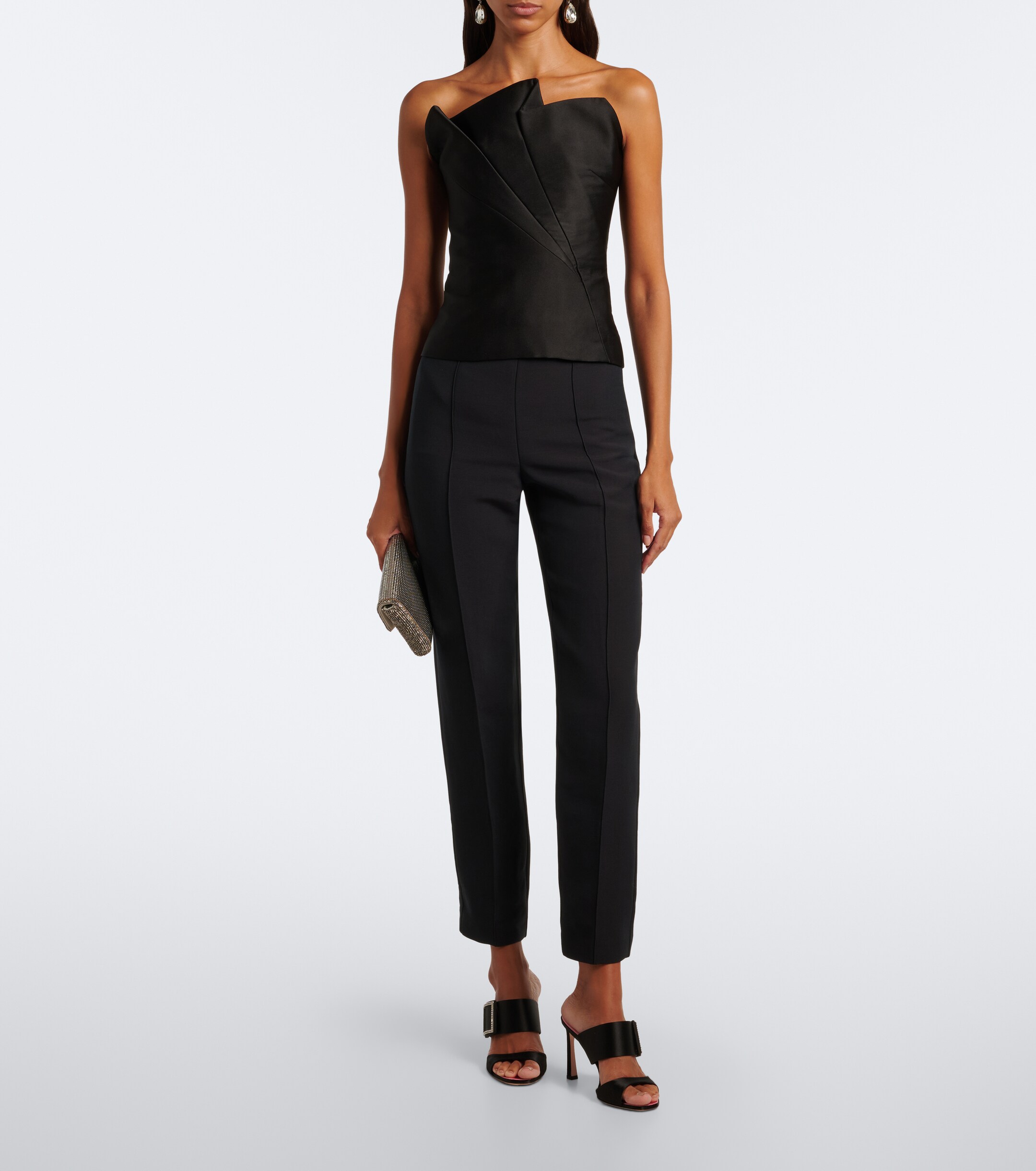 Roland Mouret Roland Mouret Wool and silk cropped slim pants