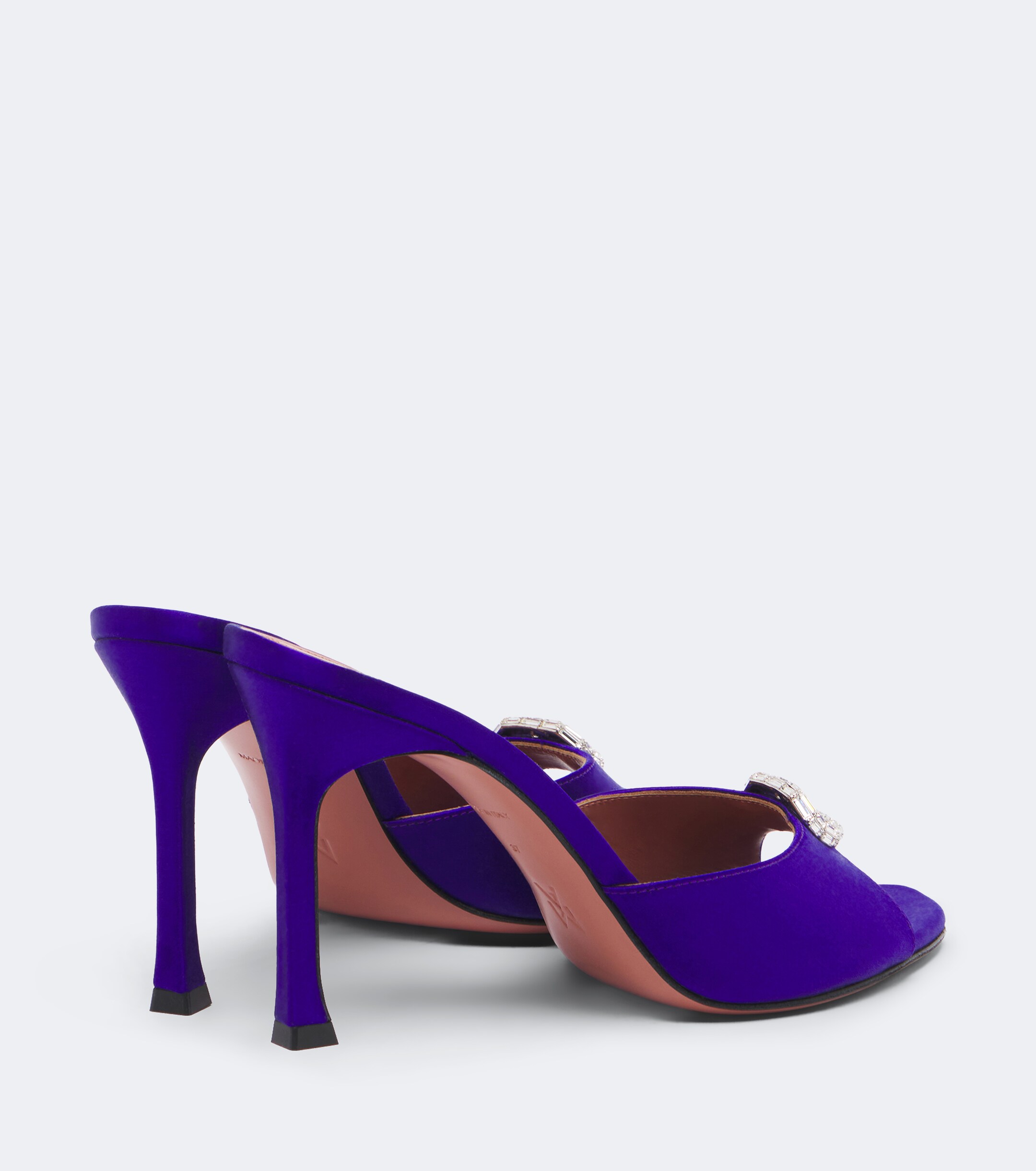 AMINA MUADDI Amina Muaddi Mini Camelia embellished satin mules