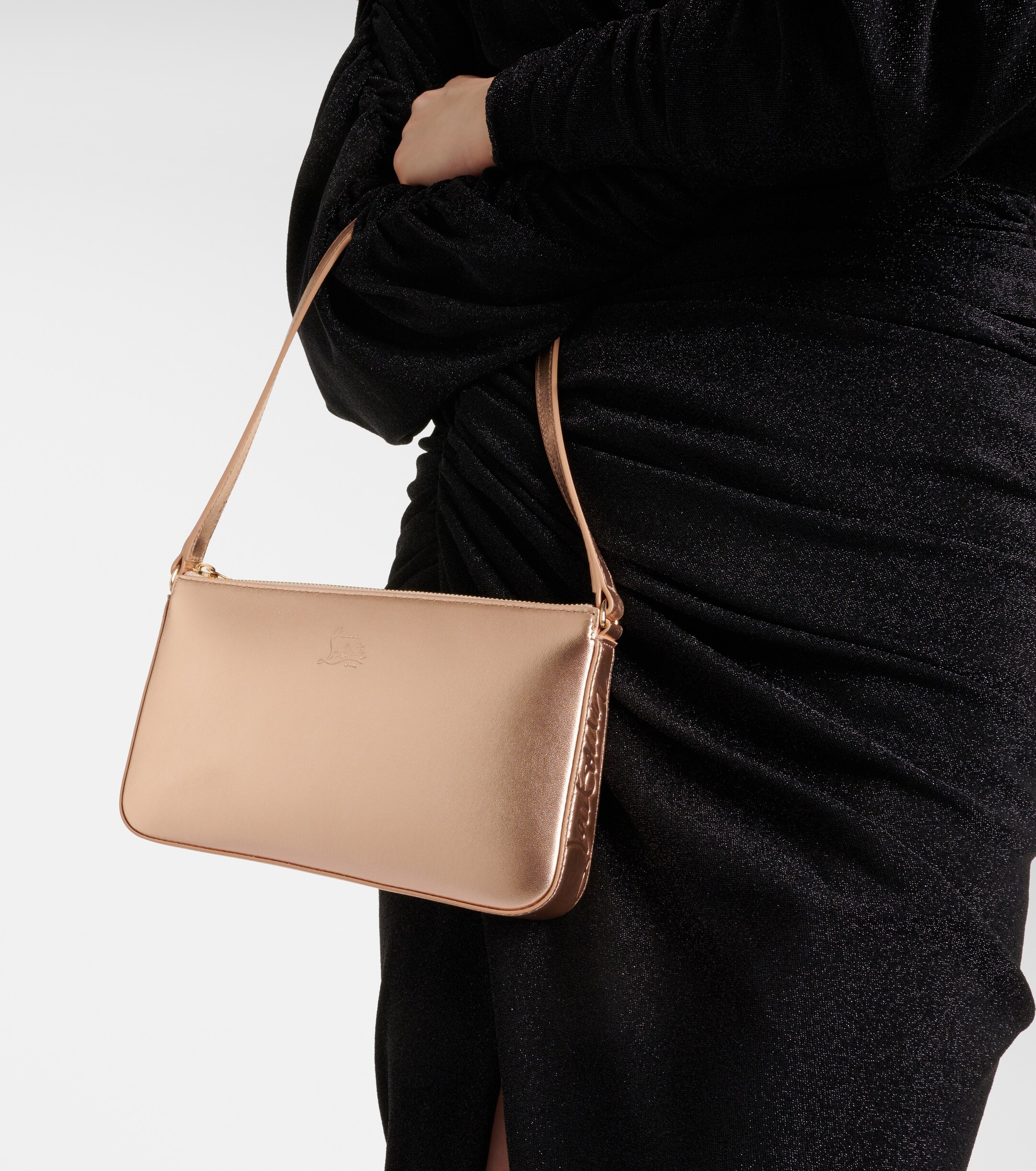 CHRISTIAN LOUBOUTIN Loubila metallic leather shoulder bag