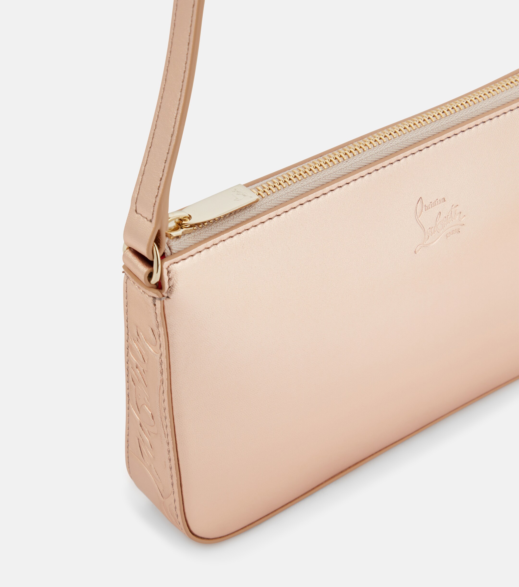 CHRISTIAN LOUBOUTIN Loubila metallic leather shoulder bag