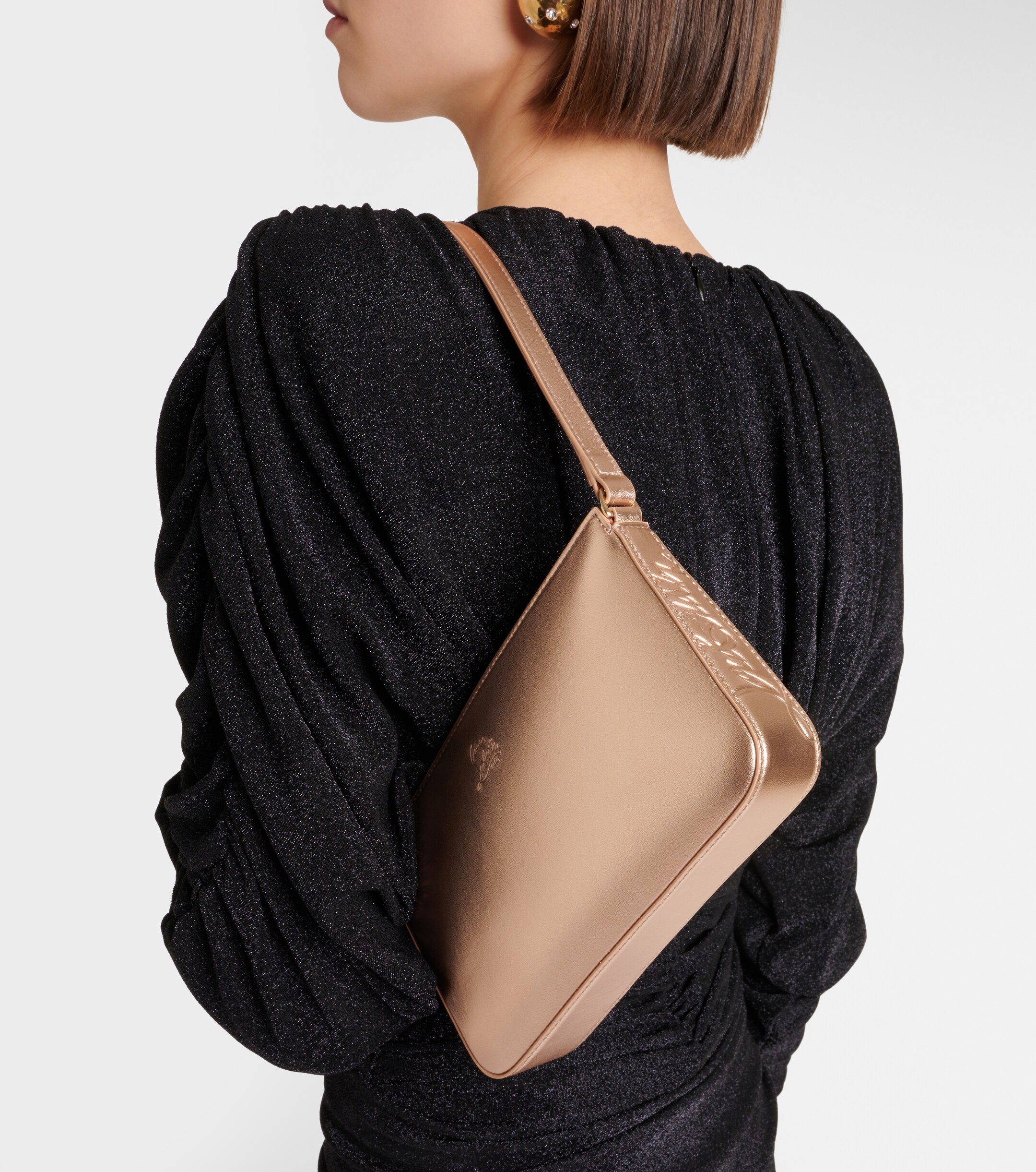 CHRISTIAN LOUBOUTIN Loubila metallic leather shoulder bag