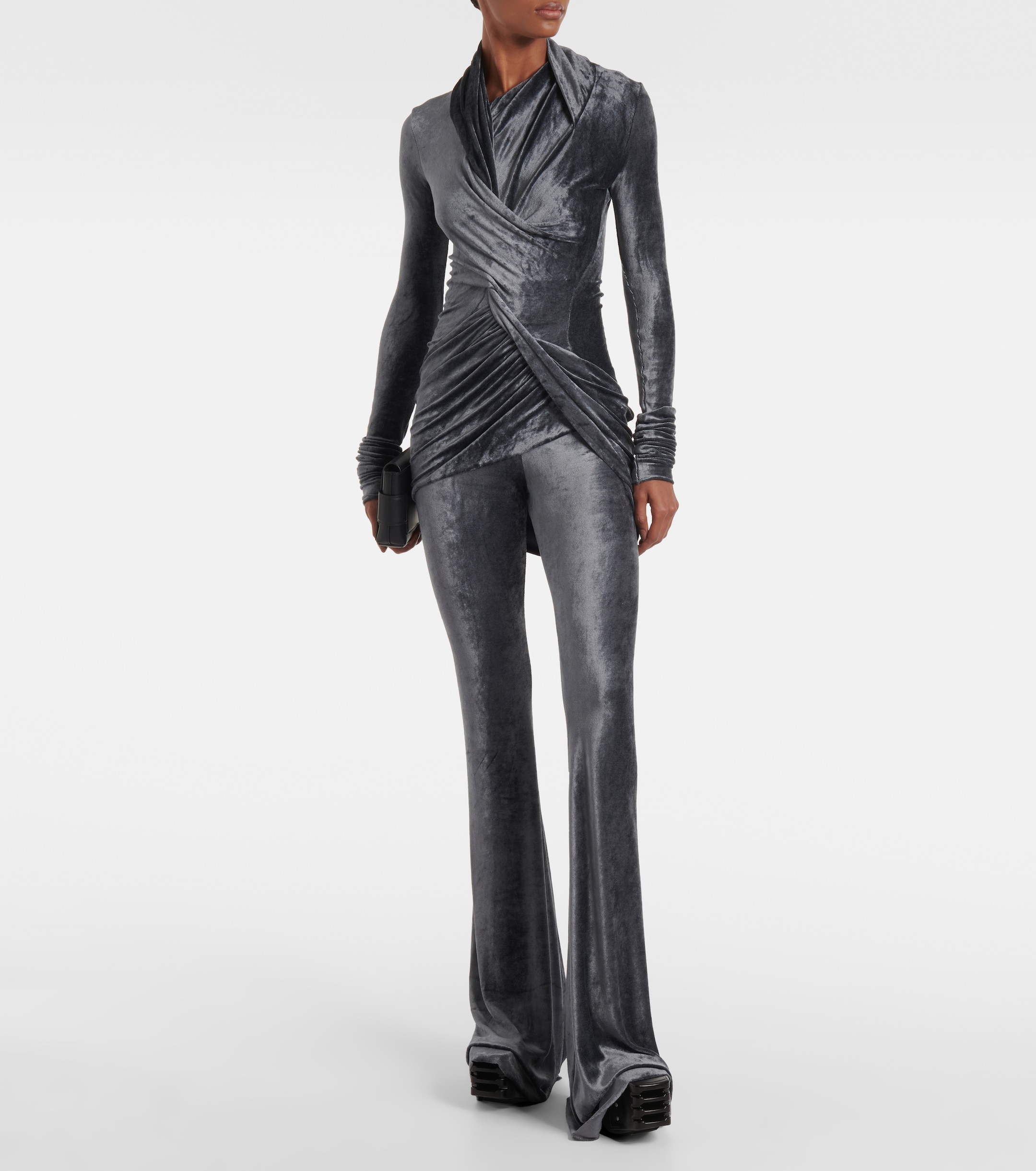 Rick Owens Magnetic twisted velvet top