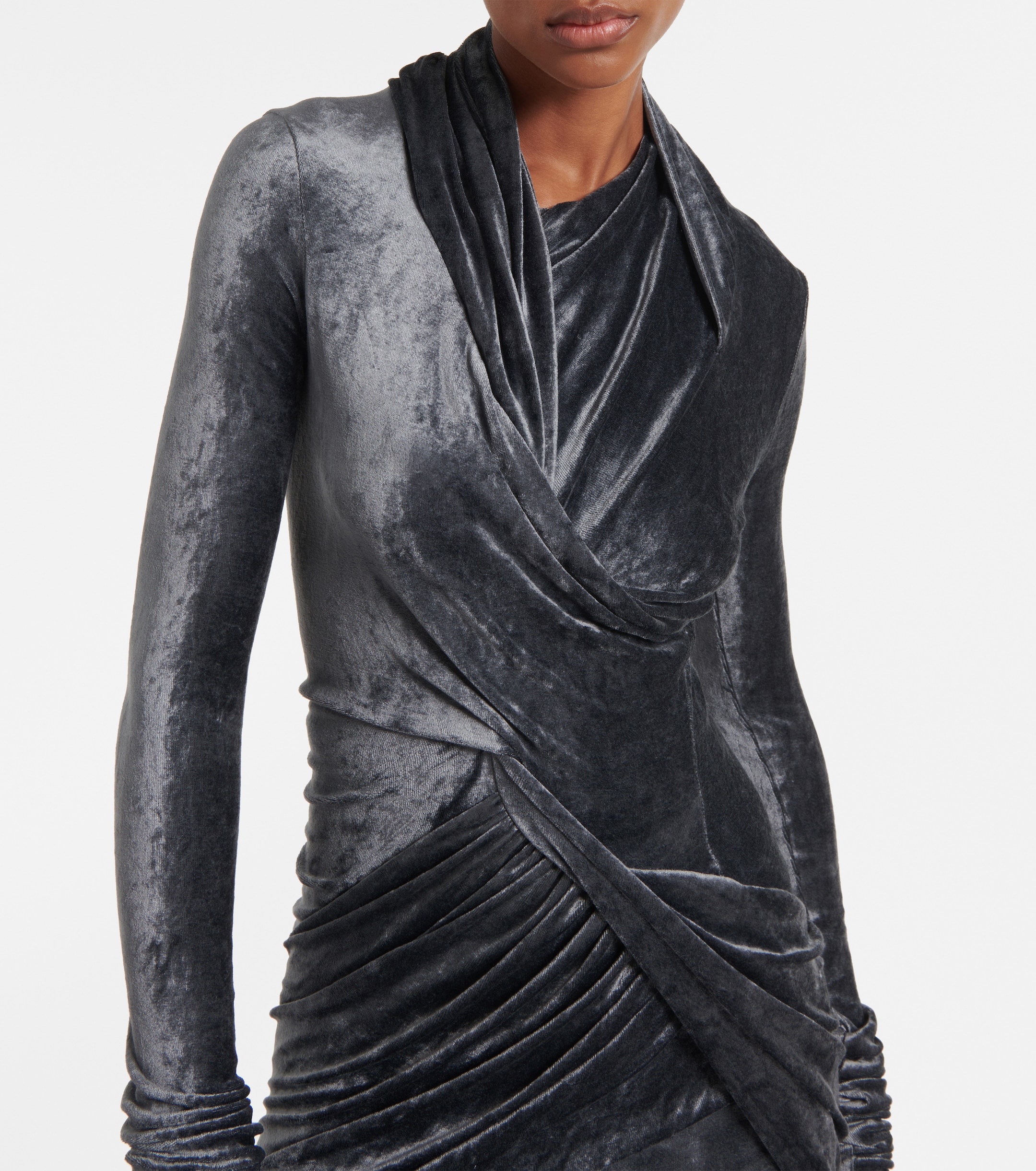 Rick Owens Magnetic twisted velvet top