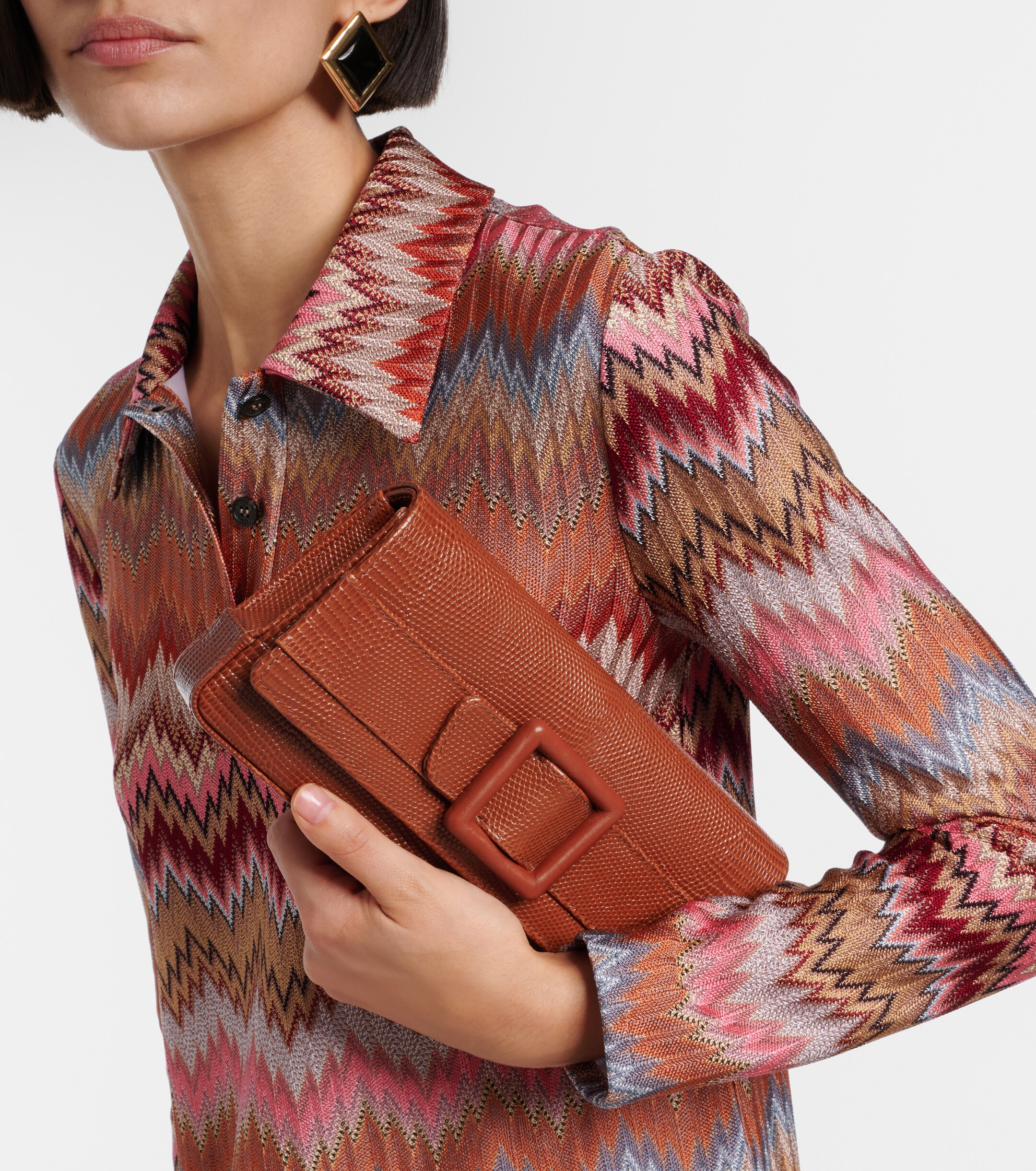 MANOLO BLAHNIK Maygot snake-effect leather clutch