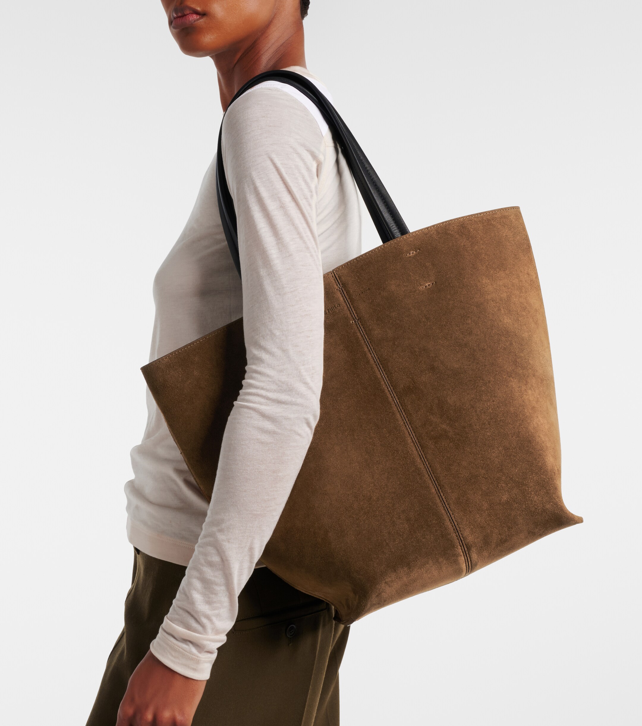 PHOEBE PHILO Pot Cabas suede tote bag thumbnail