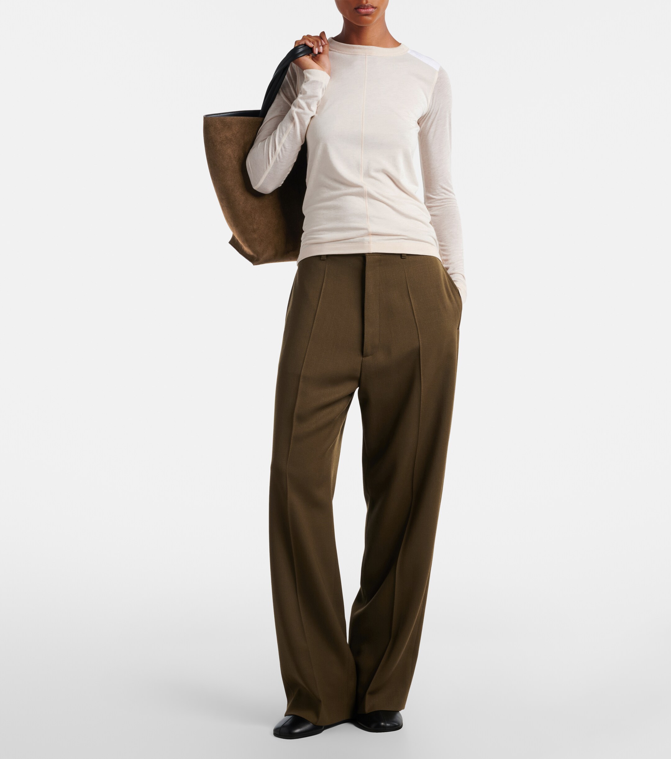 PHOEBE PHILO Pot Cabas suede tote bag thumbnail