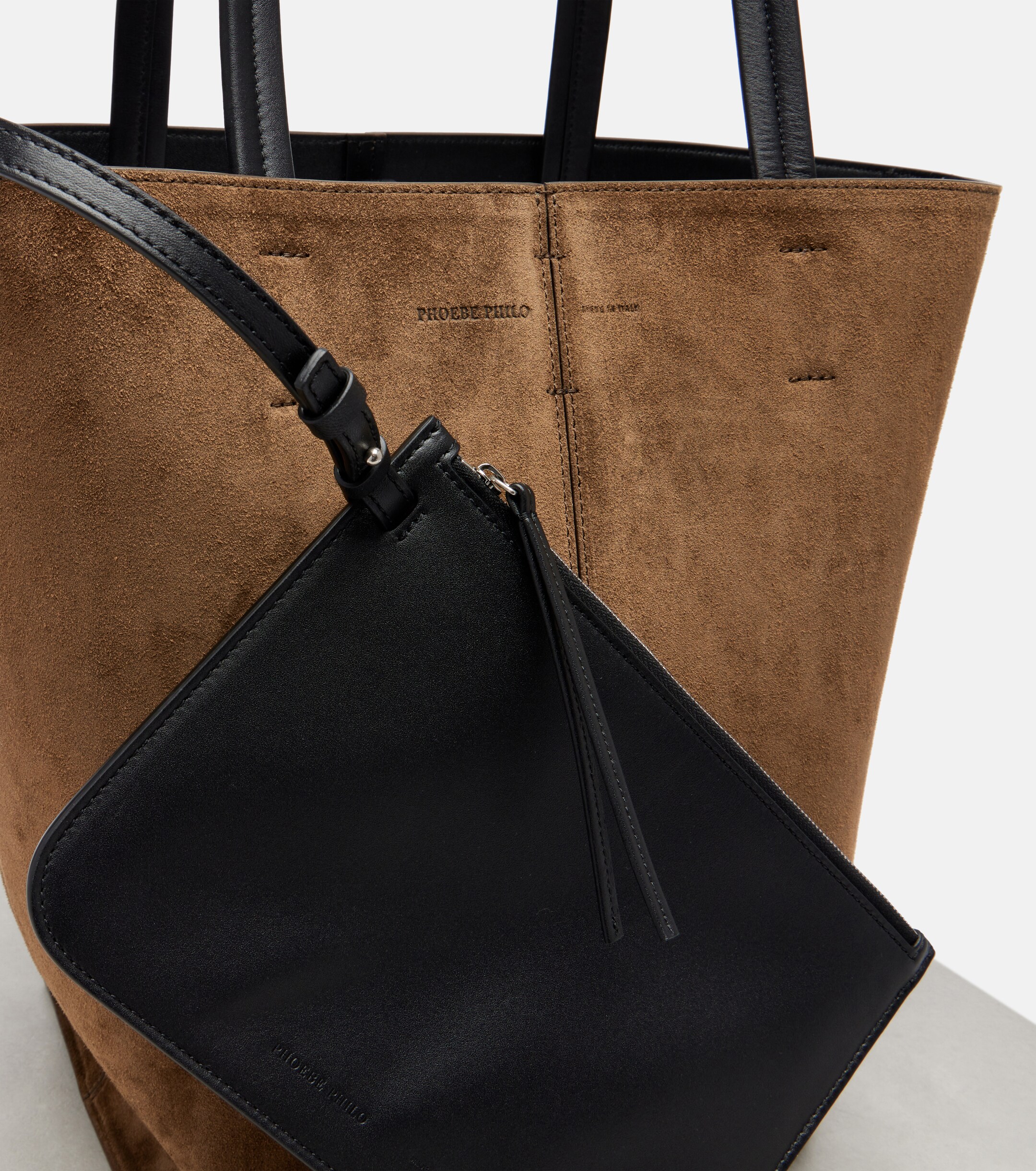 PHOEBE PHILO Pot Cabas suede tote bag thumbnail