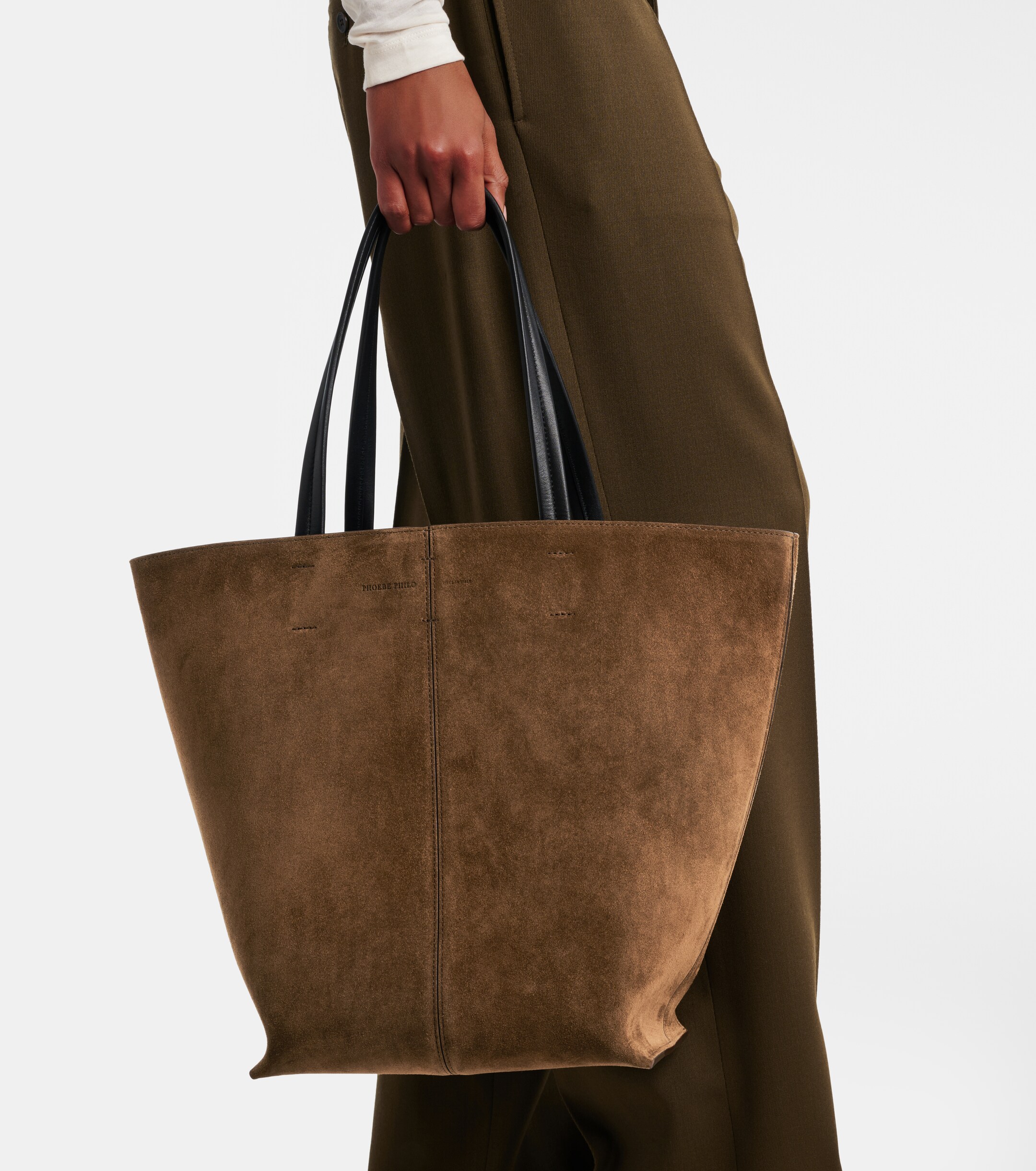 PHOEBE PHILO Pot Cabas suede tote bag thumbnail