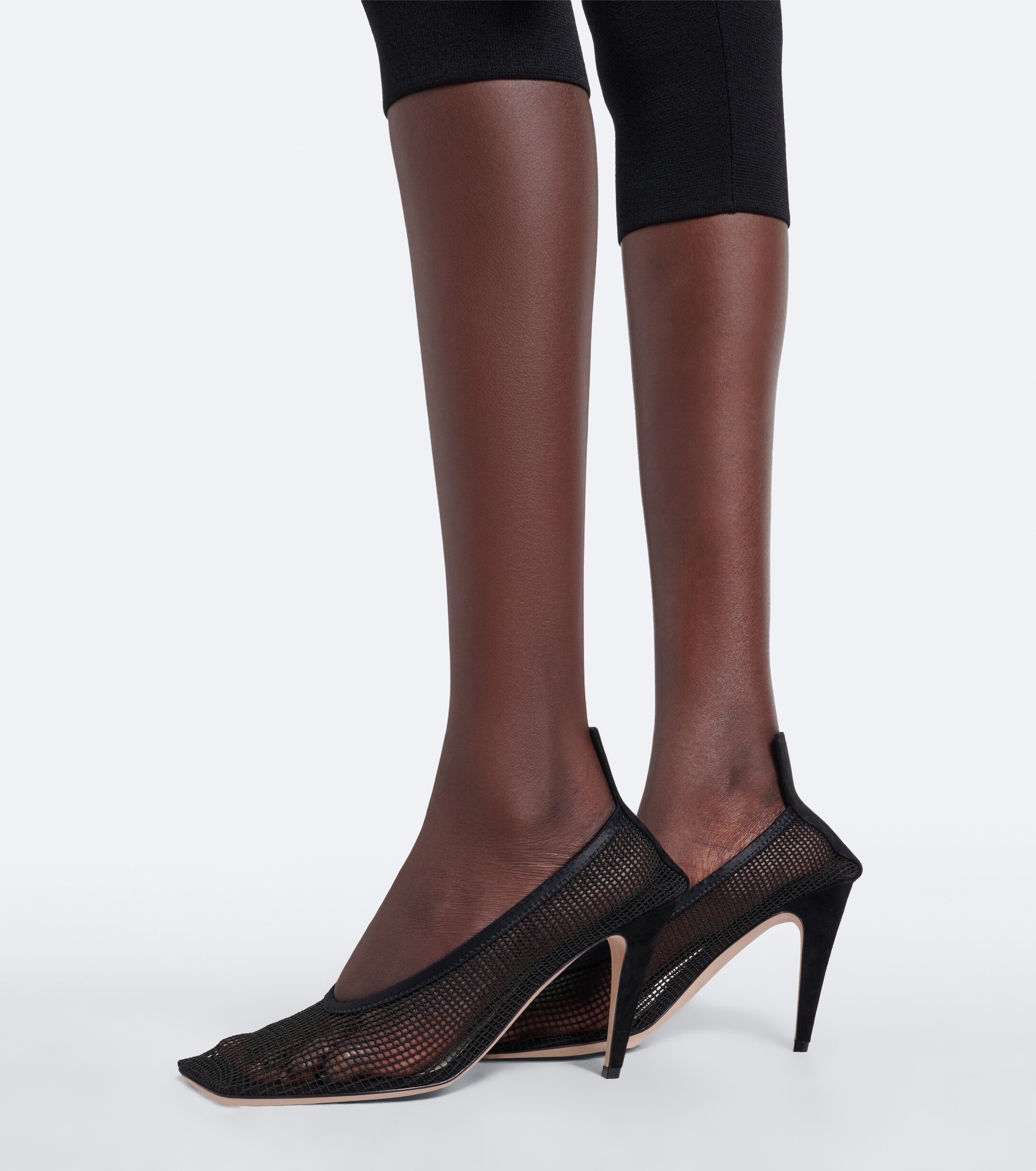 Christen Christen Edge Stretch suede-trimmed mesh pumps