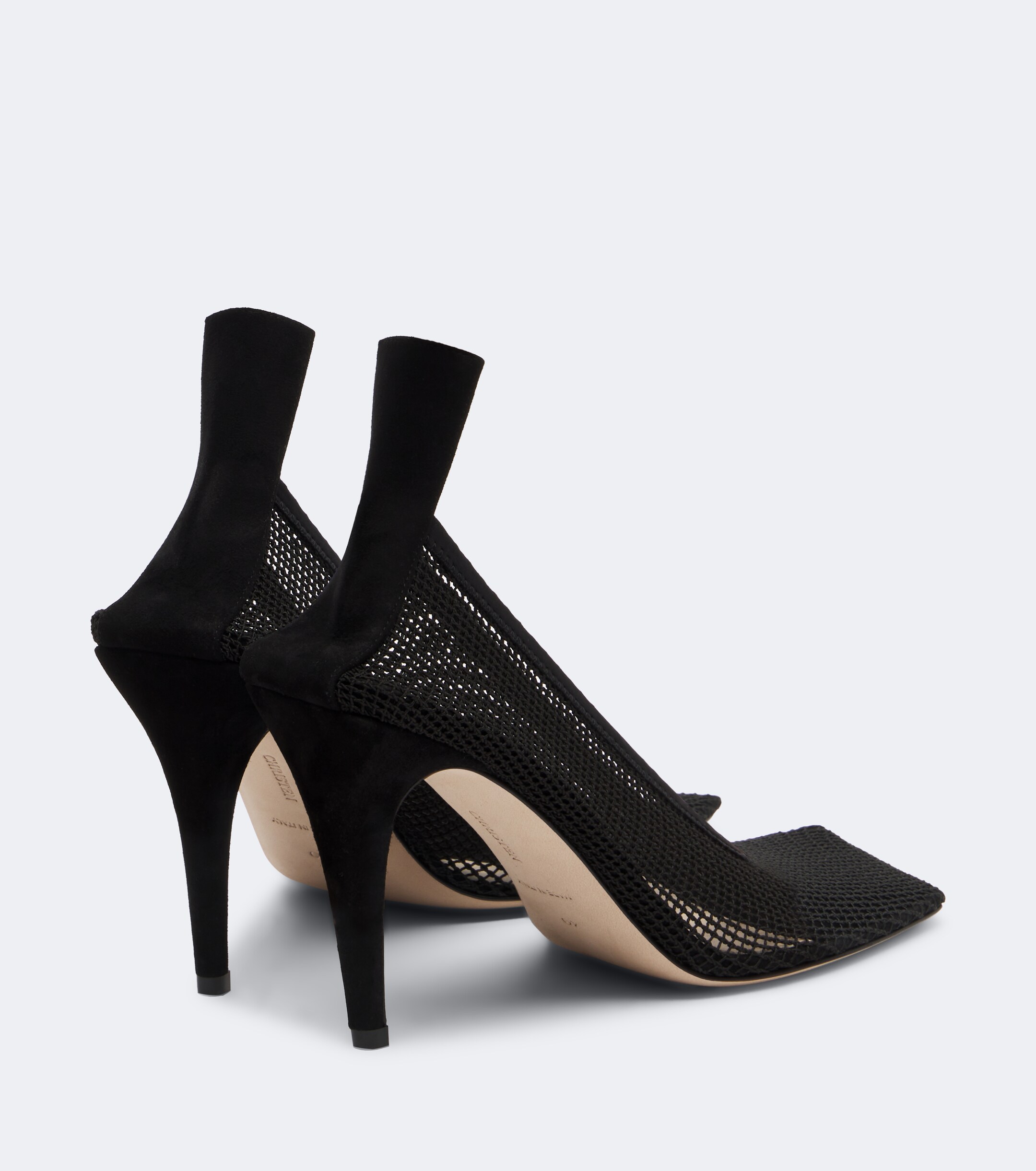 Christen Christen Edge Stretch suede-trimmed mesh pumps
