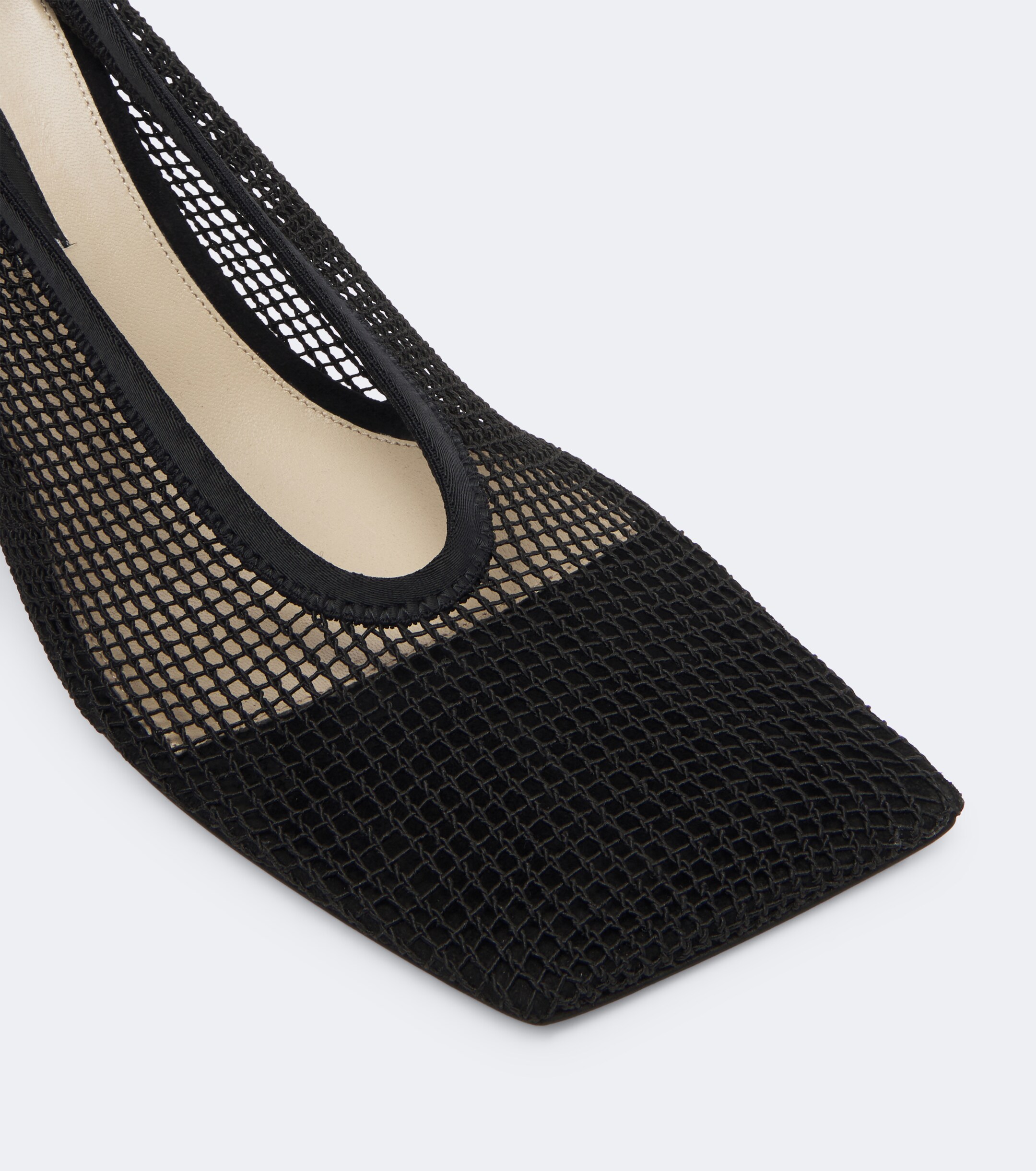 Christen Christen Edge Stretch suede-trimmed mesh pumps