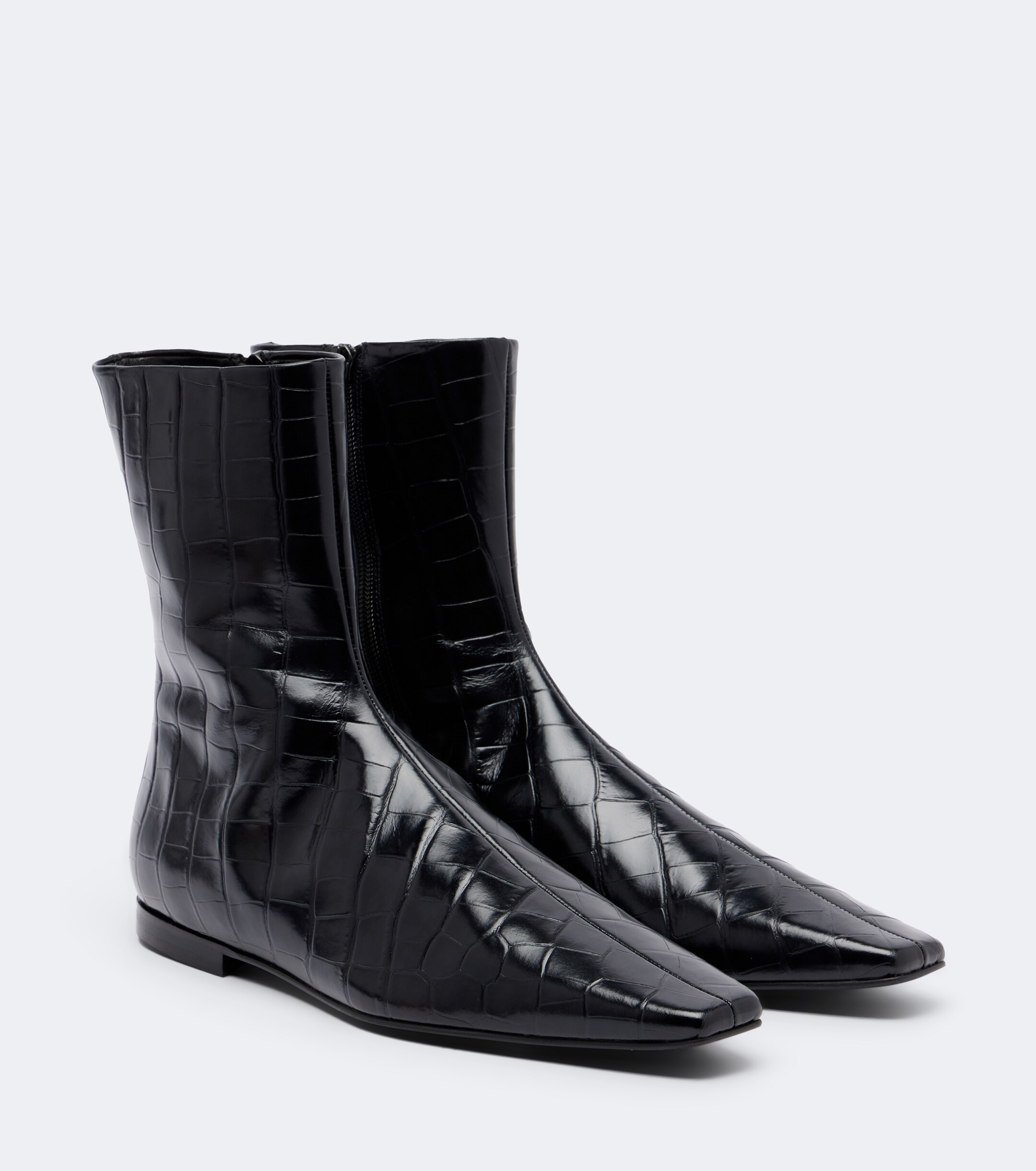 TOTEME Toteme Croc-effect leather ankle boots