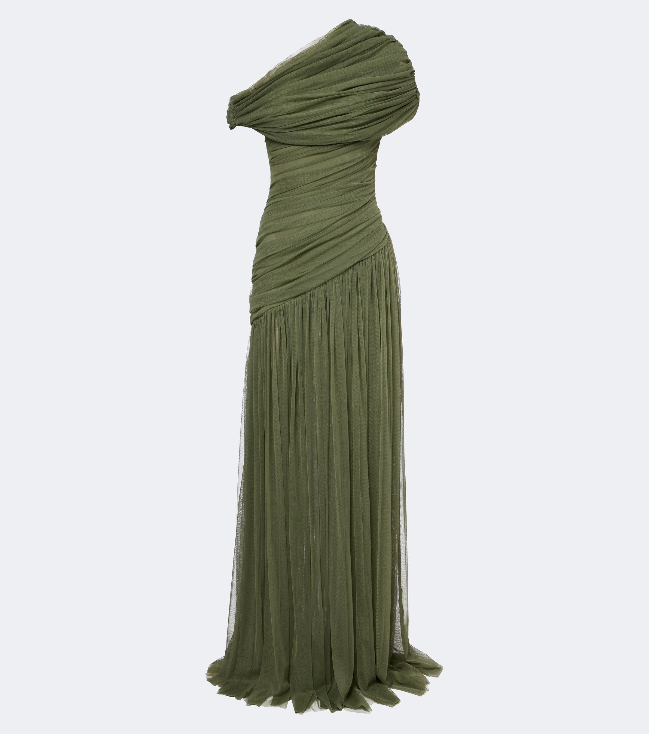 DE LA VALI De La Vali Himalia ruched one-shoulder tulle gown