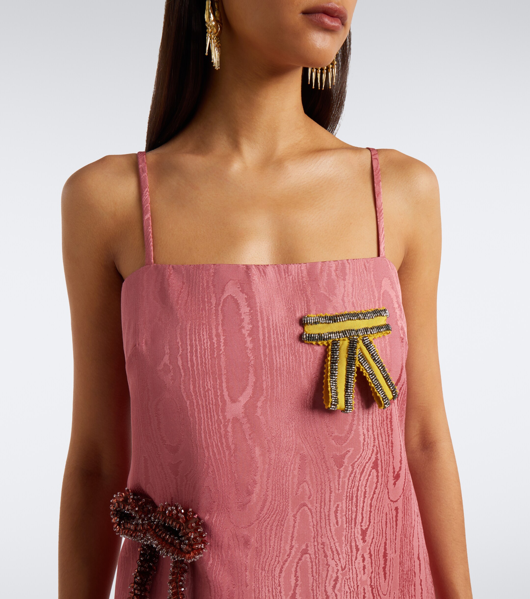 Alémais Alémais Valentina bow-detail moiré midi dress