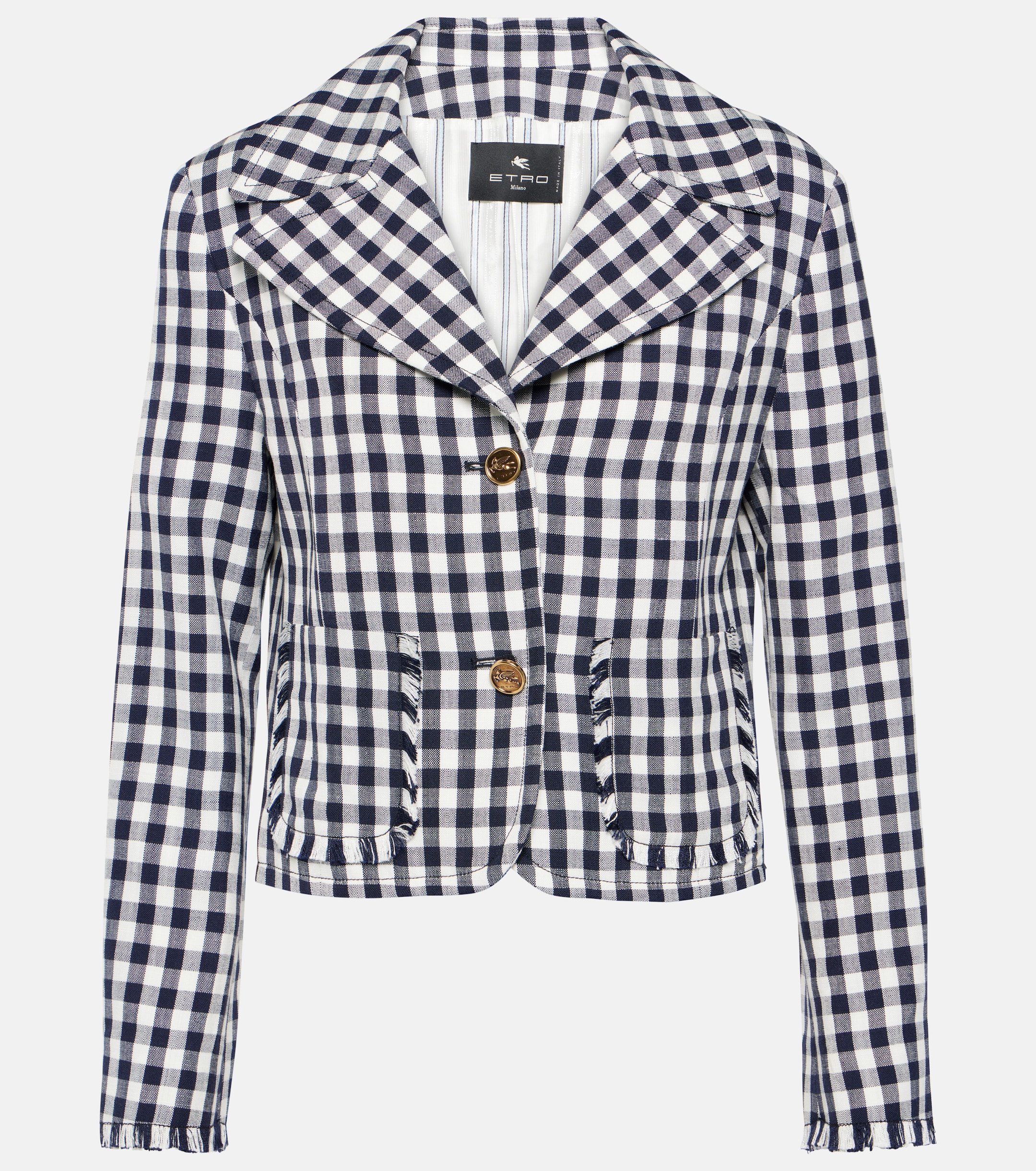 Etro Gingham cropped blazer
