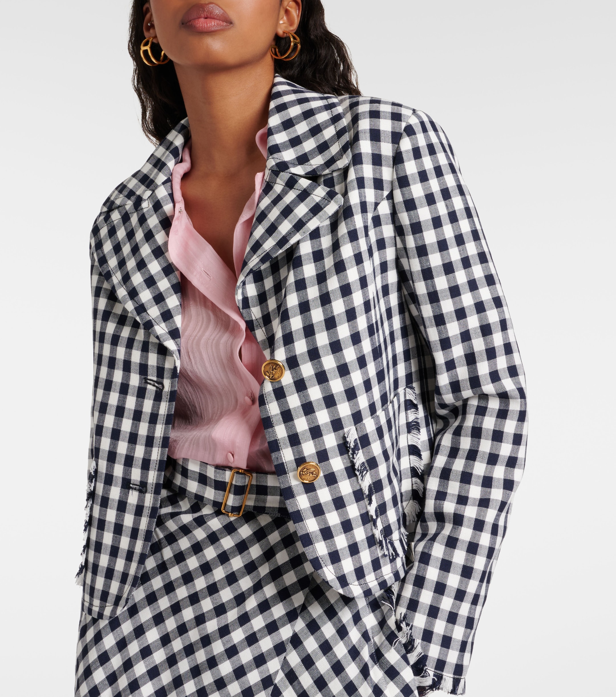 Etro Gingham cropped blazer