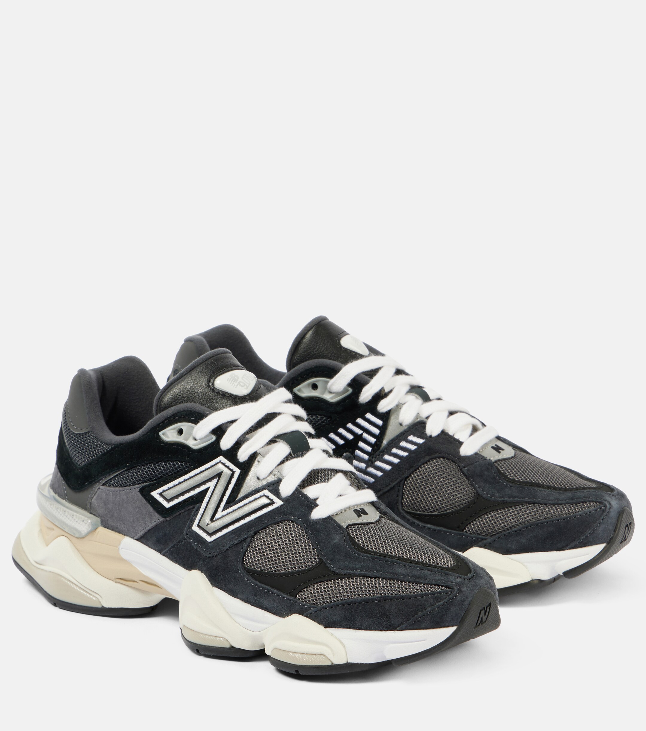 New Balance 9060 suede-trimmed sneakers