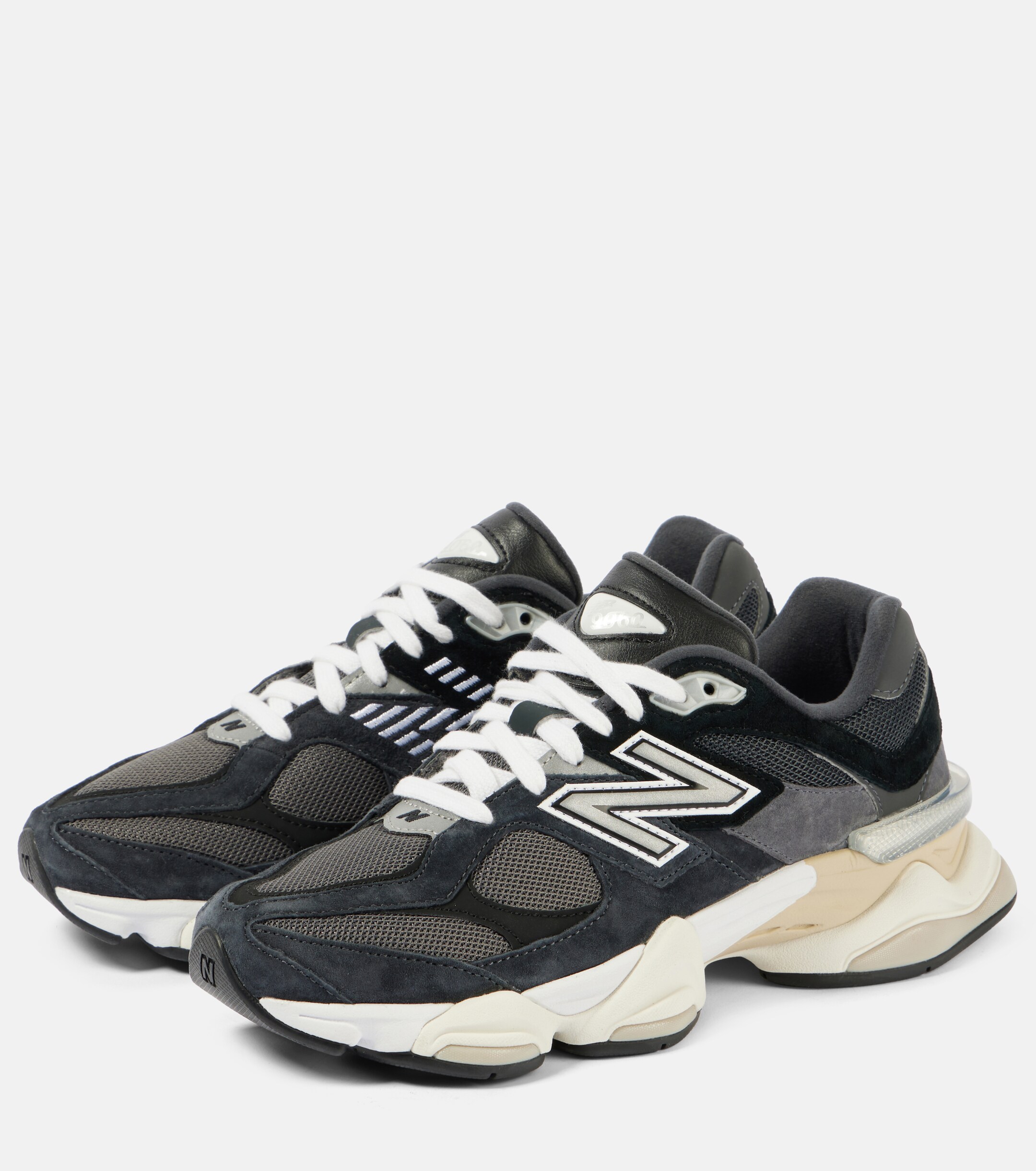 New Balance 9060 suede-trimmed sneakers