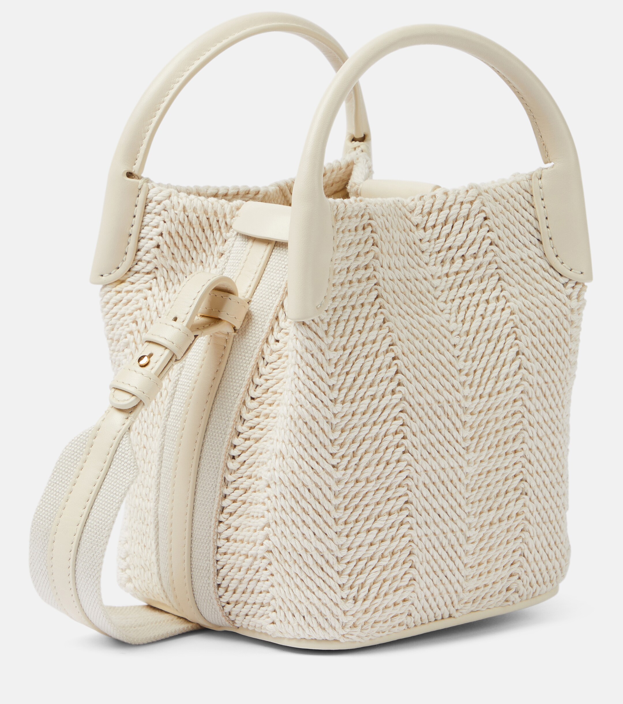 Loro Piana Bale Micro leather-trimmed bucket bag