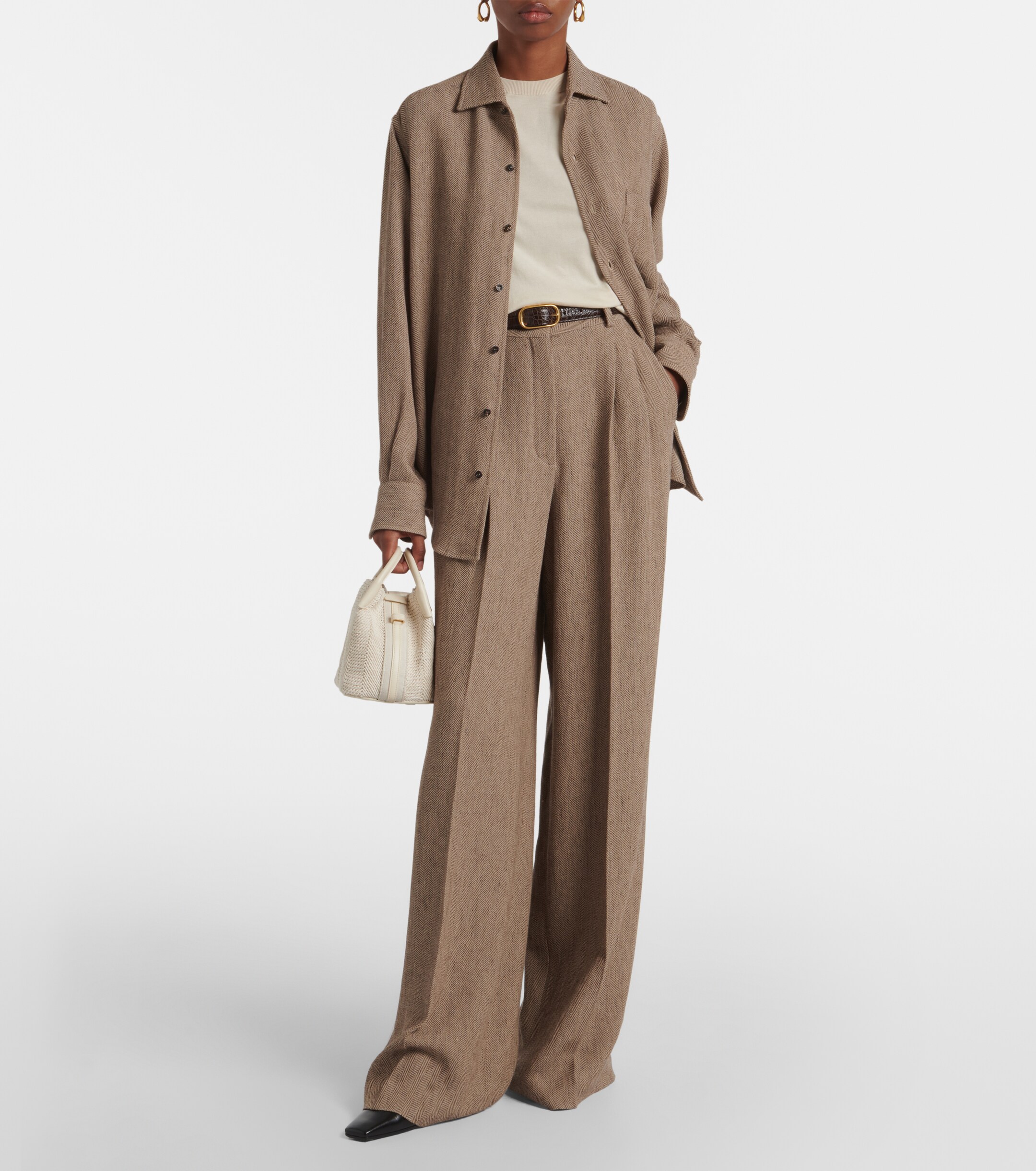 Loro Piana Bale Micro leather-trimmed bucket bag