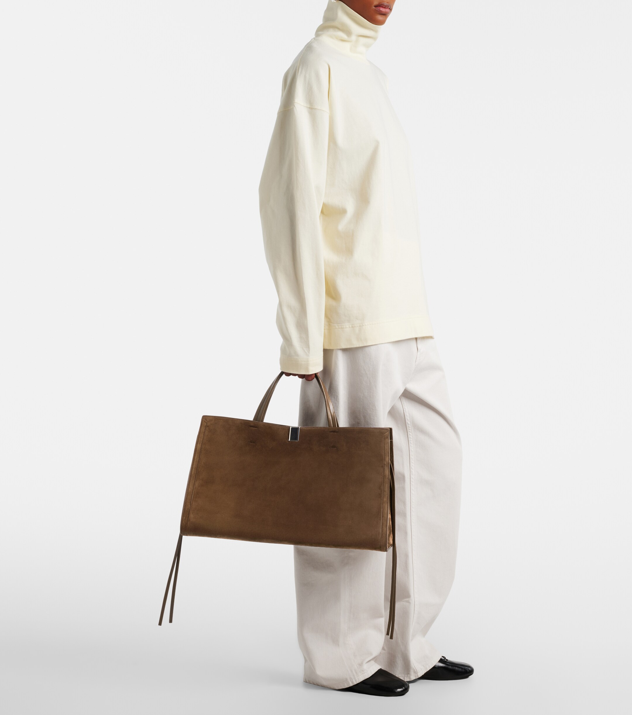 PHOEBE PHILO Medium Kit Cabas suede tote bag thumbnail