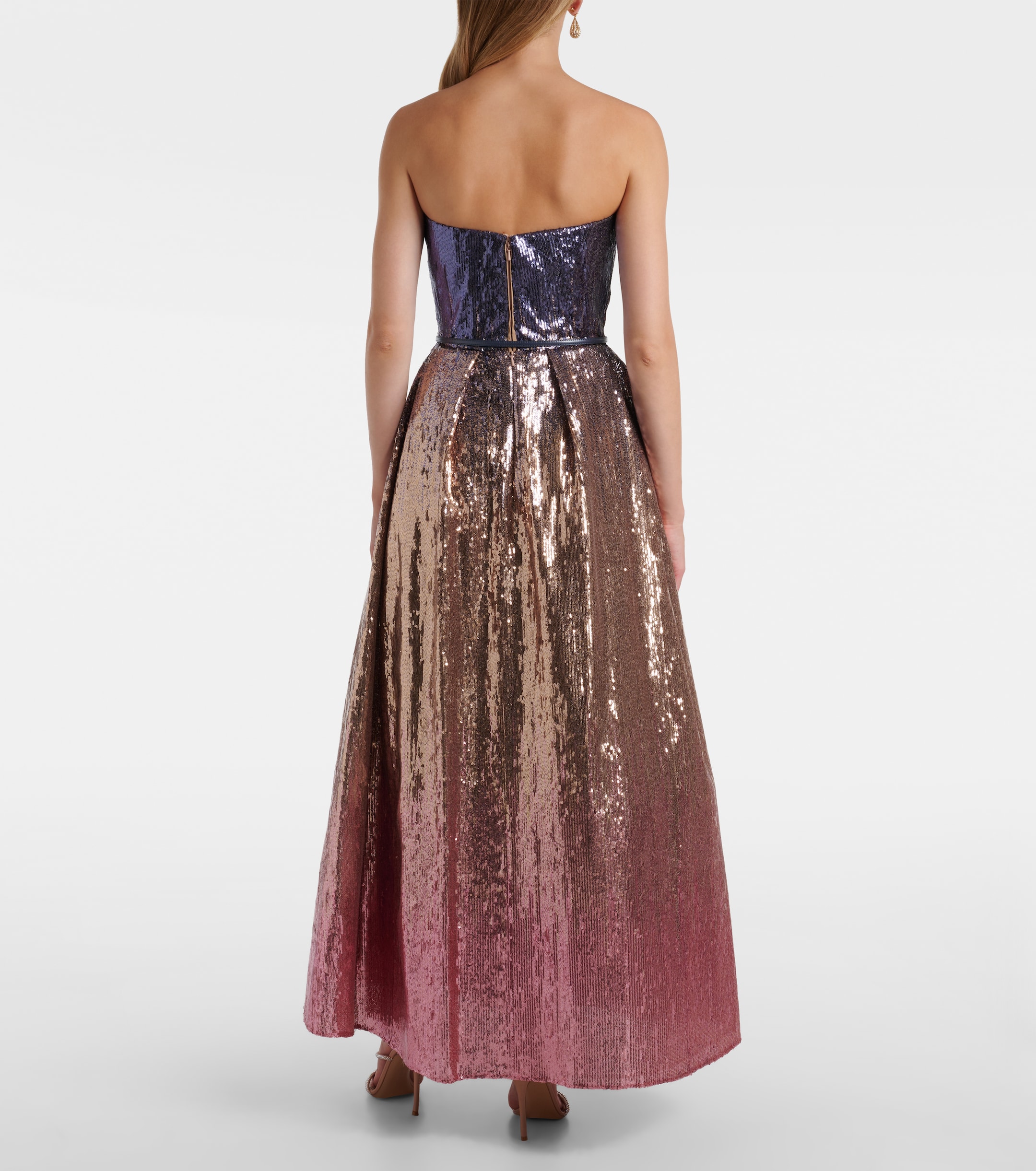 Elie Saab - Ombr sequined strapless gown | Plush
