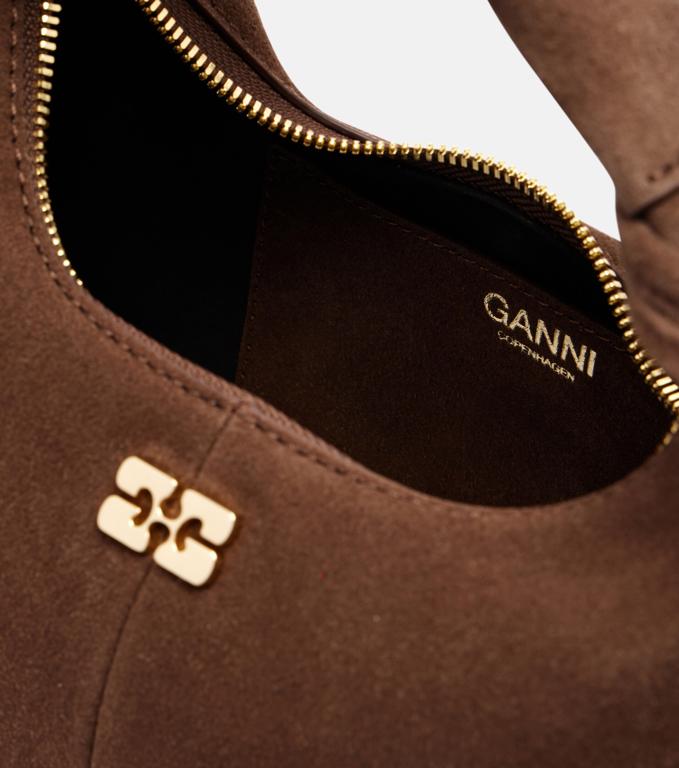 GANNI Suede top-handle bag