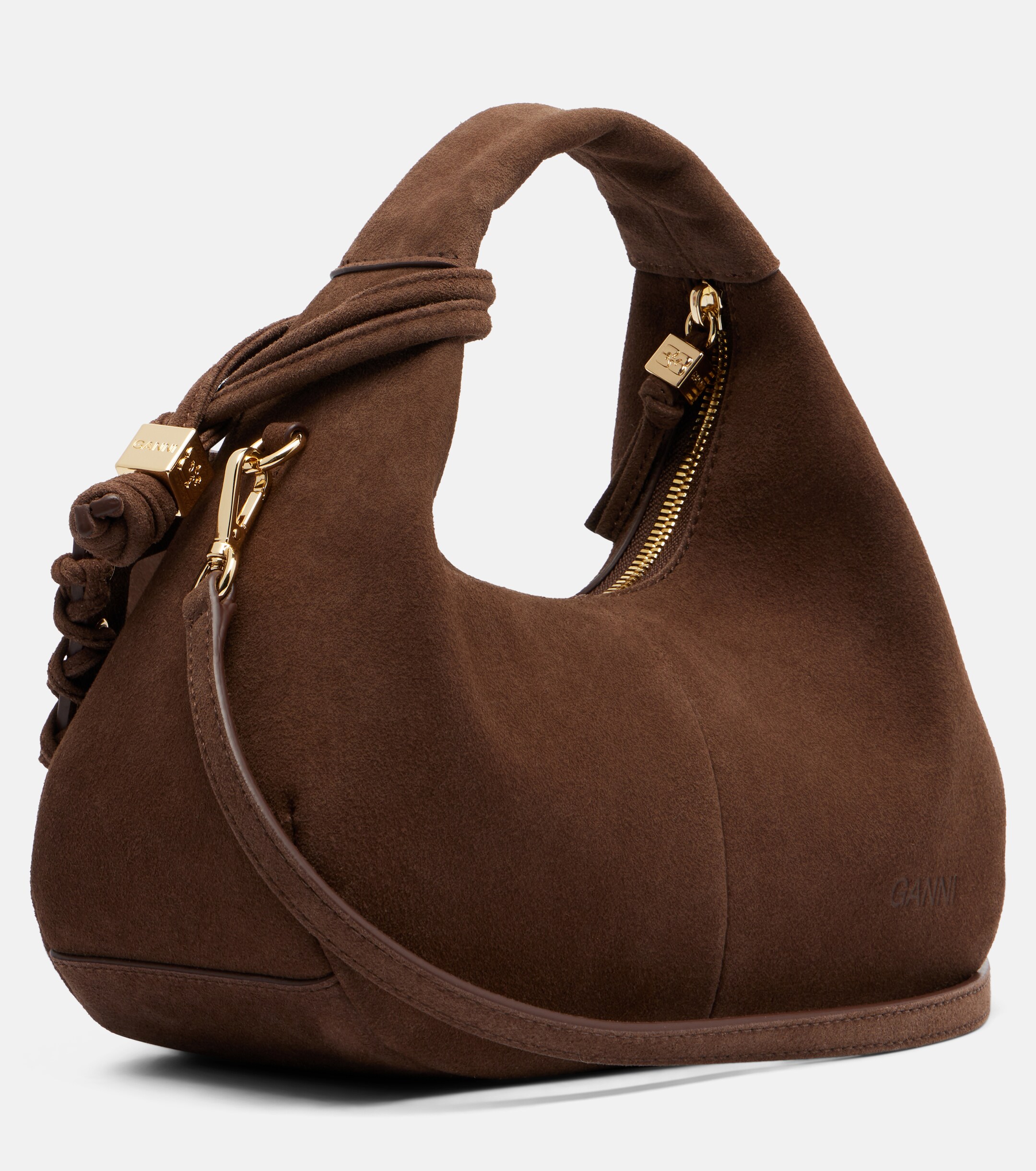 GANNI Suede top-handle bag