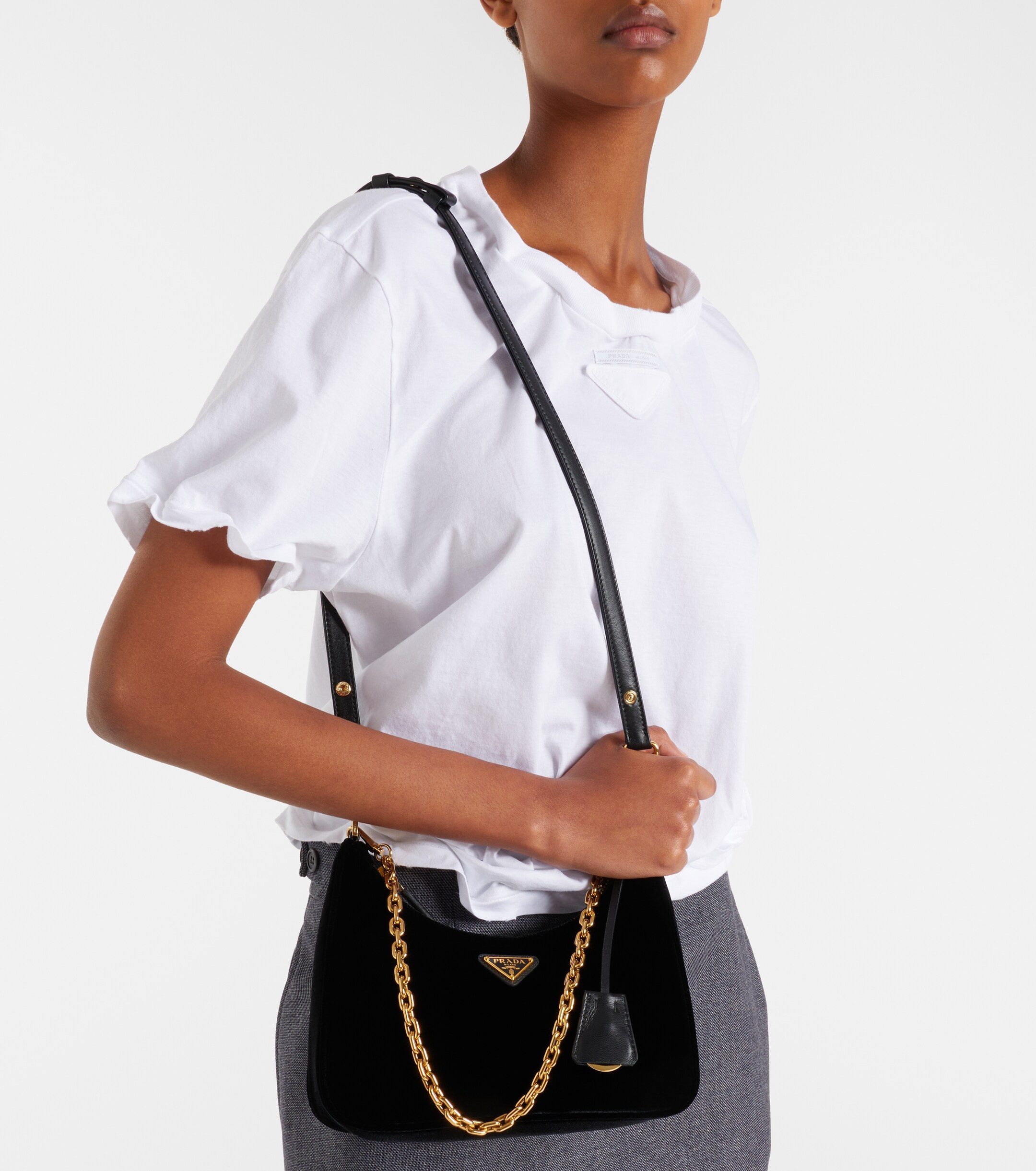 Prada Prada Re-Edition Mini velvet shoulder bag