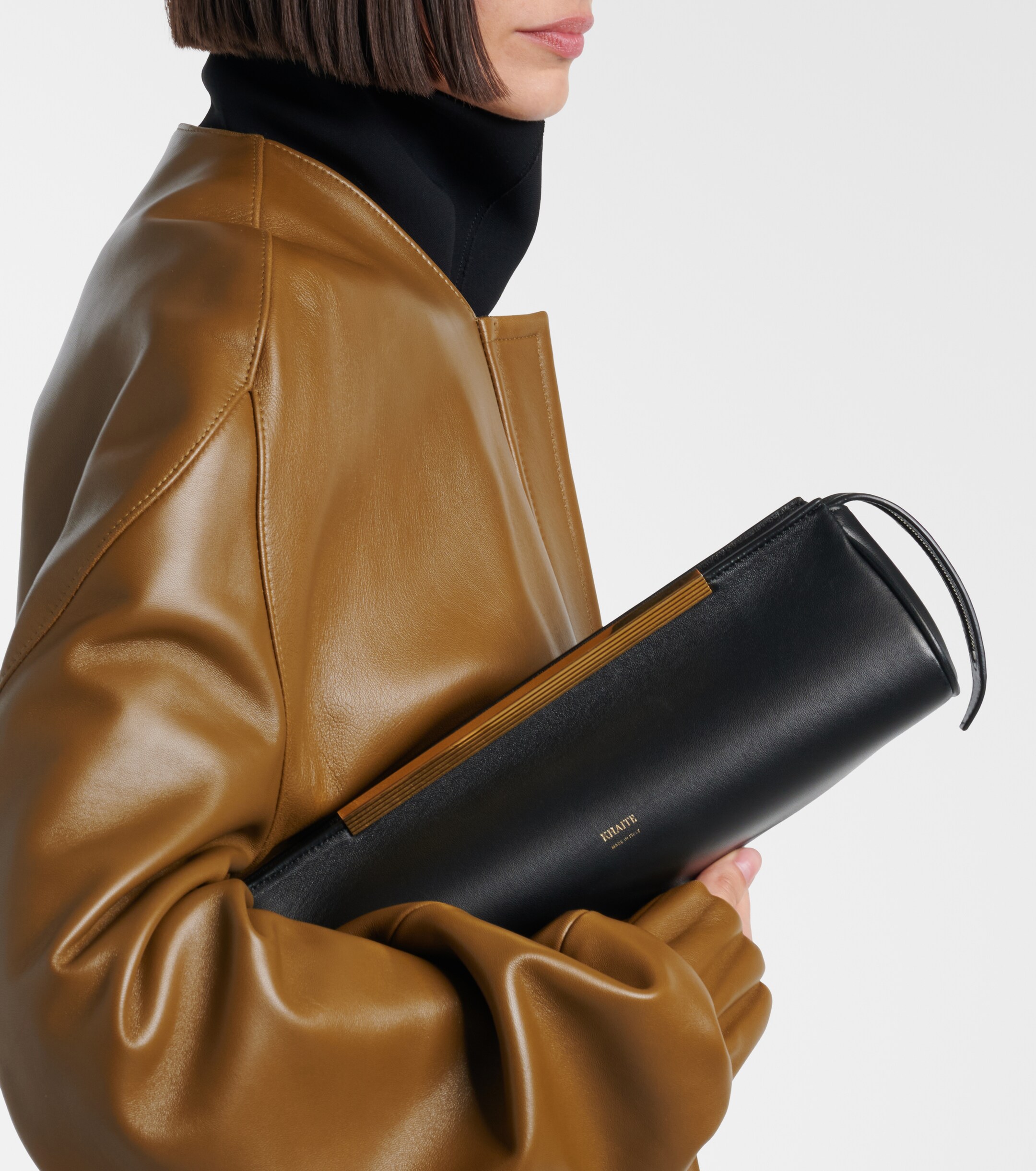 KHAITE Donna leather clutch