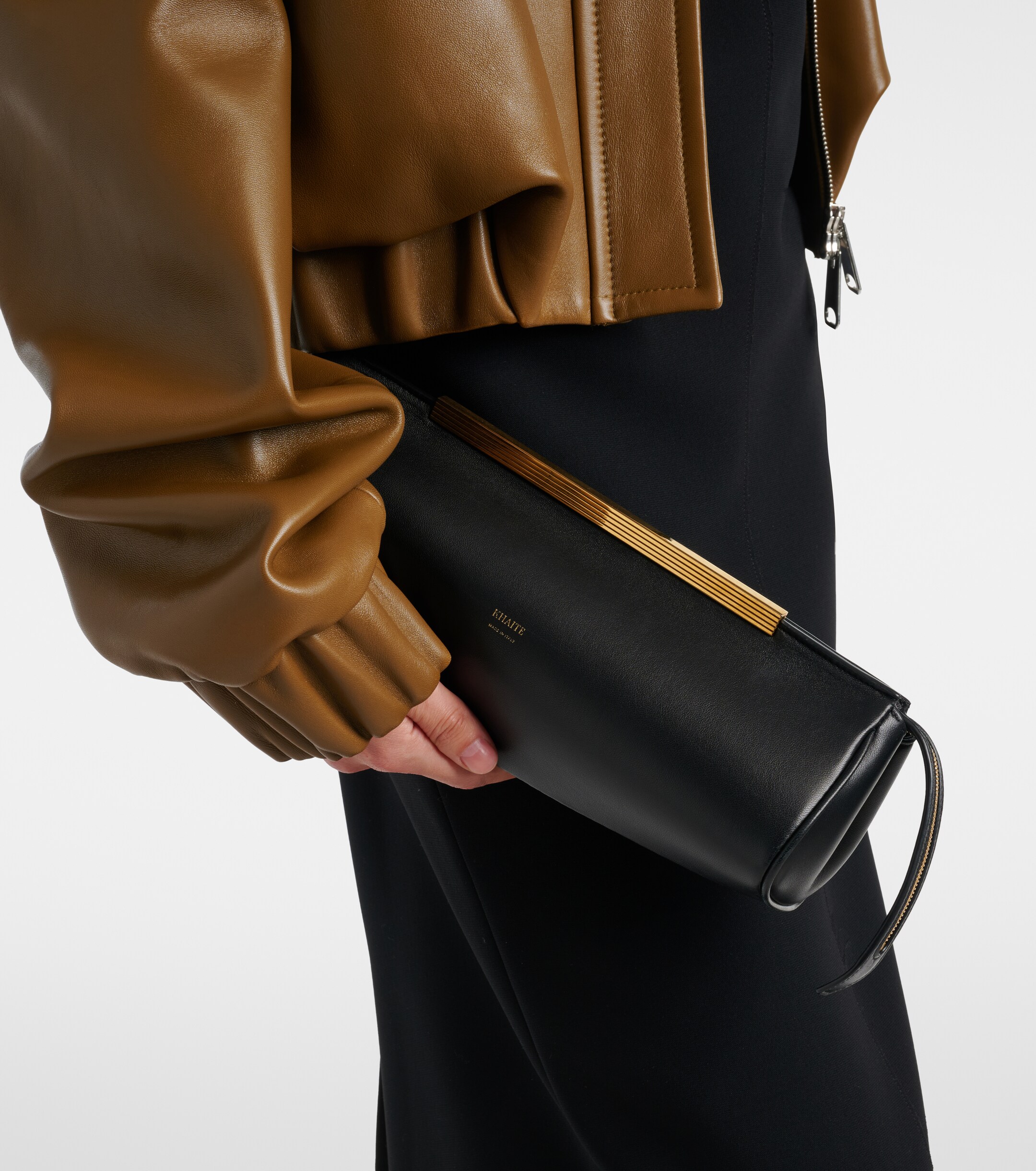 KHAITE Donna leather clutch