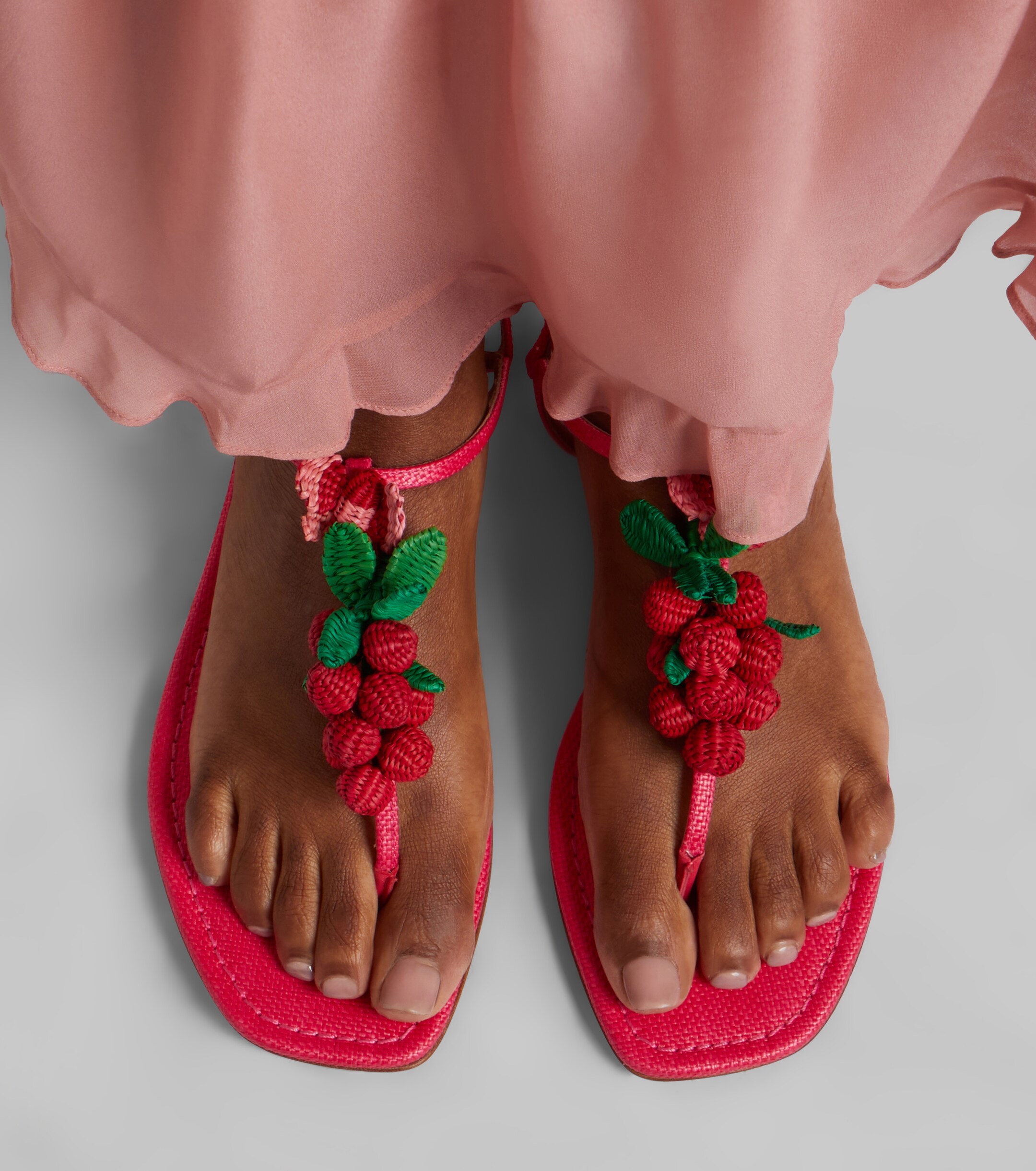 AQUAZZURA Aquazzura Berry raffia-effect thong sandals