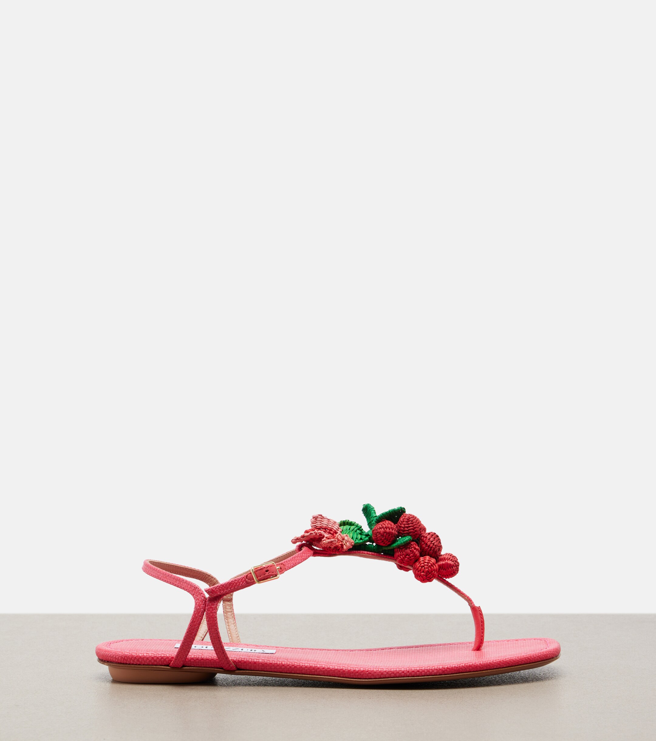 AQUAZZURA Aquazzura Berry raffia-effect thong sandals
