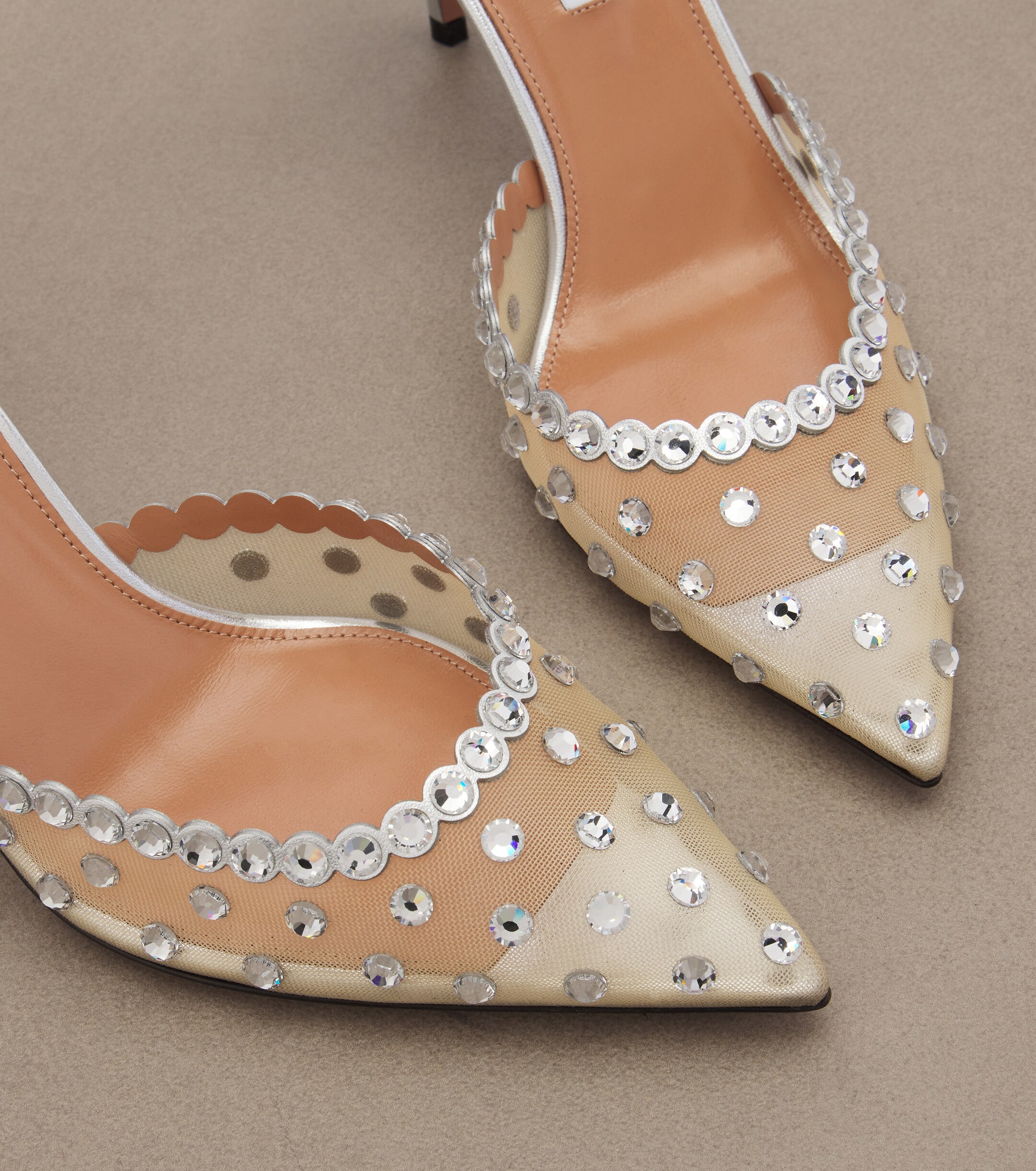 AQUAZZURA Aquazzura Tequila embellished mesh pumps