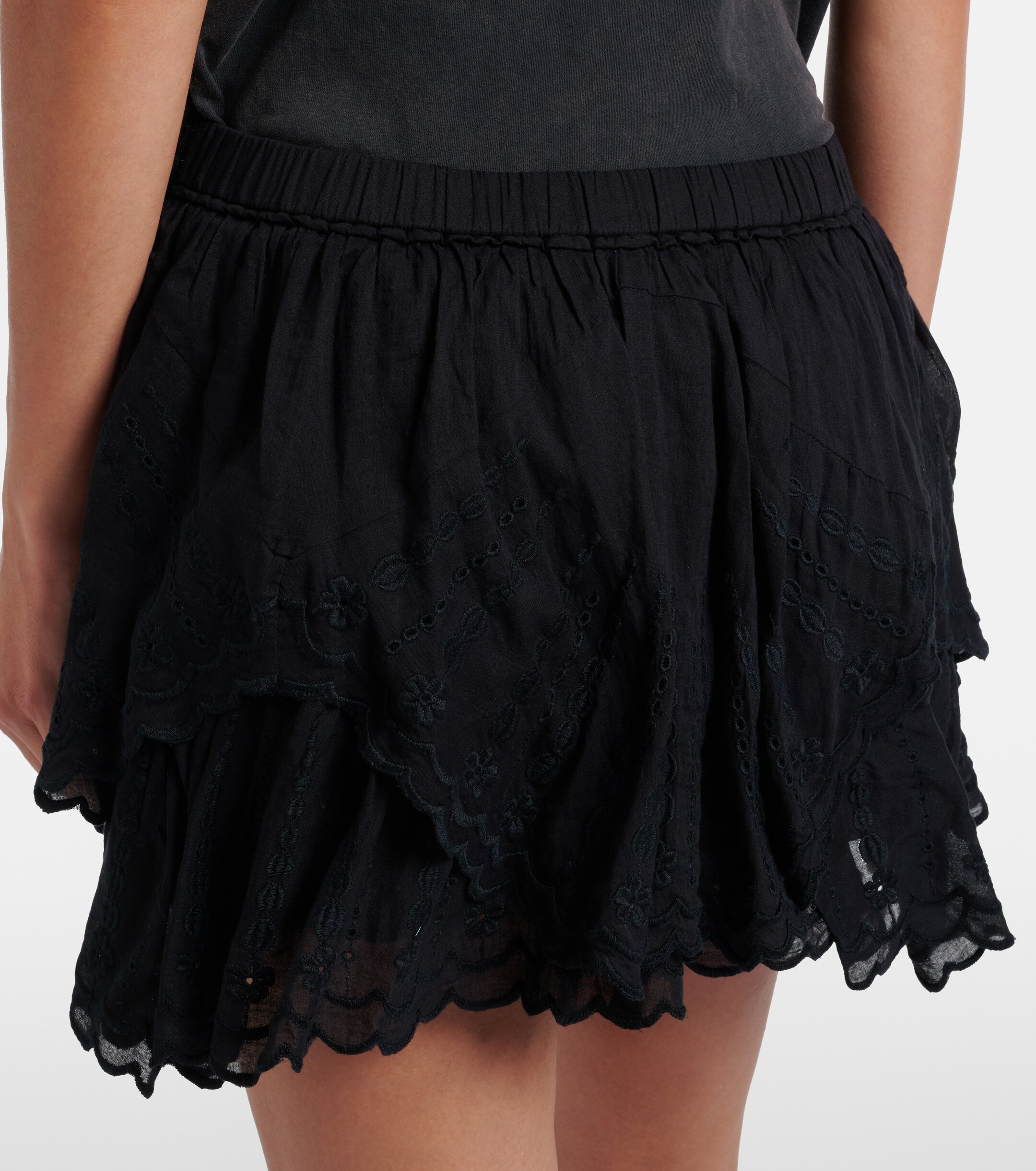 Marant Étoile Marant Etoile Layale embroidered cotton shorts