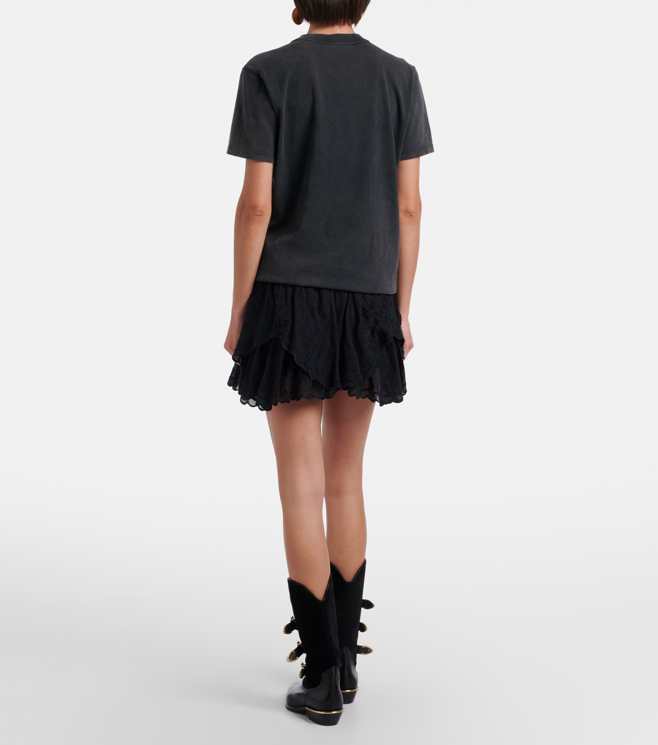 Marant Étoile Marant Etoile Layale embroidered cotton shorts