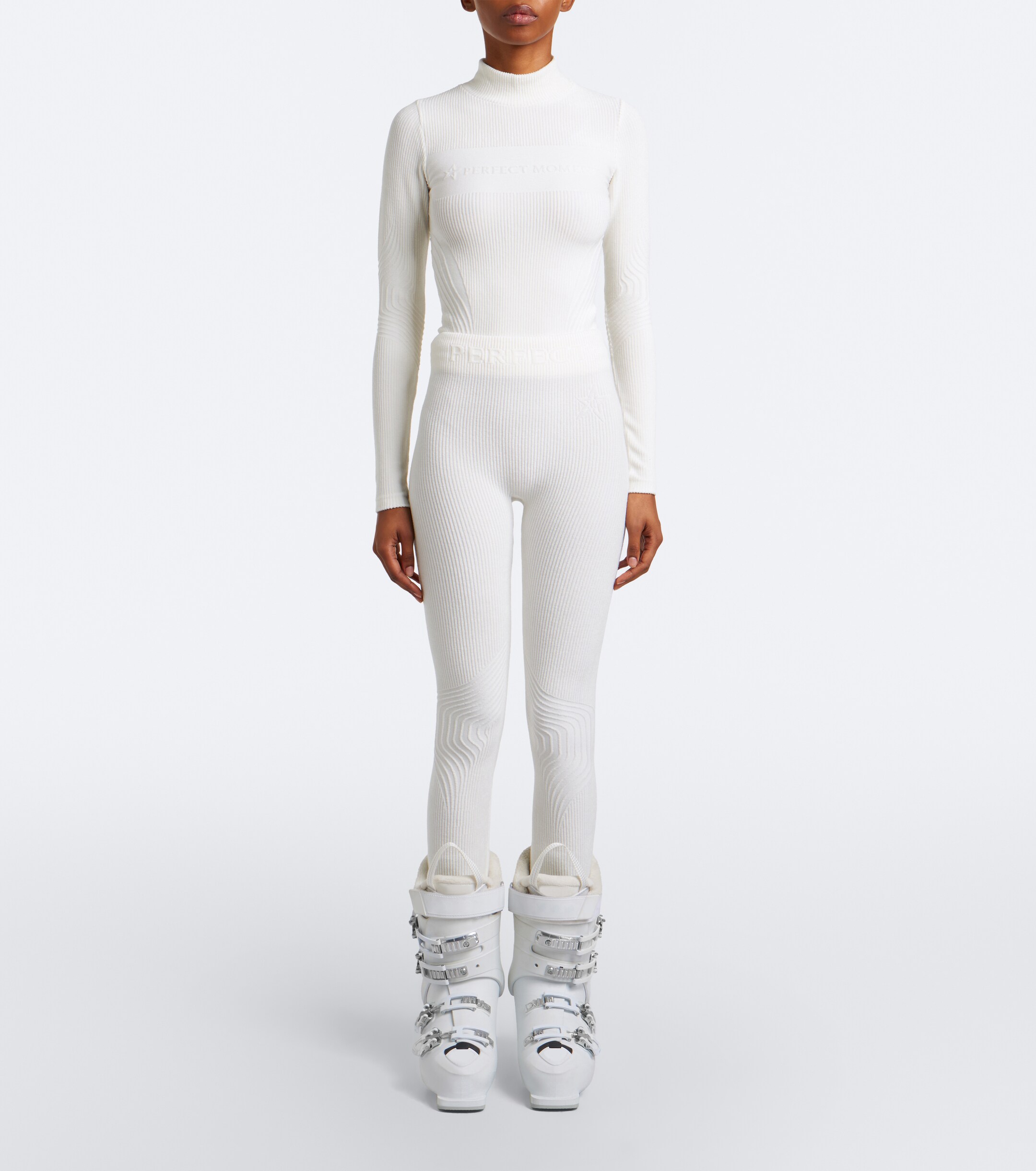 PERFECT MOMENT Perfect Moment Ribbed-knit ski leggings