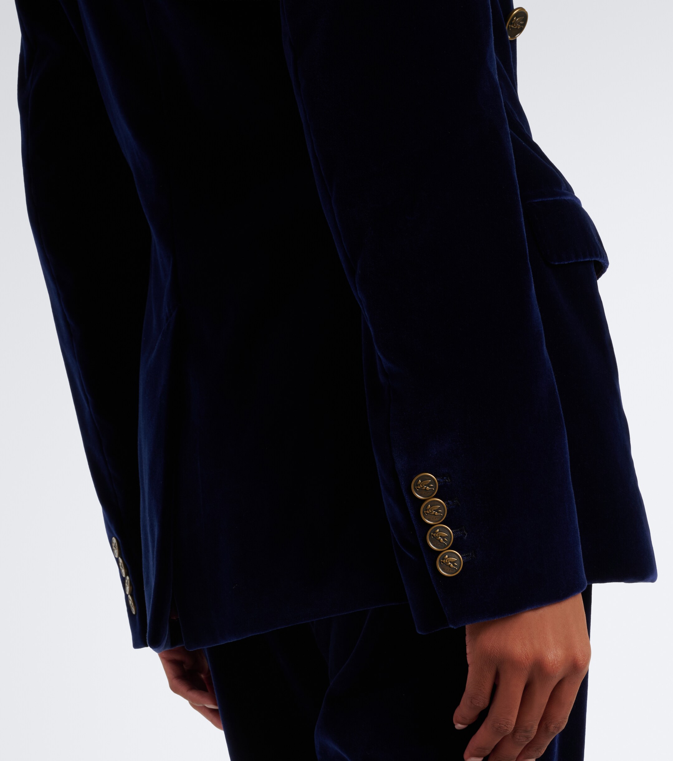 Etro Etro Double-breasted cotton velvet blazer