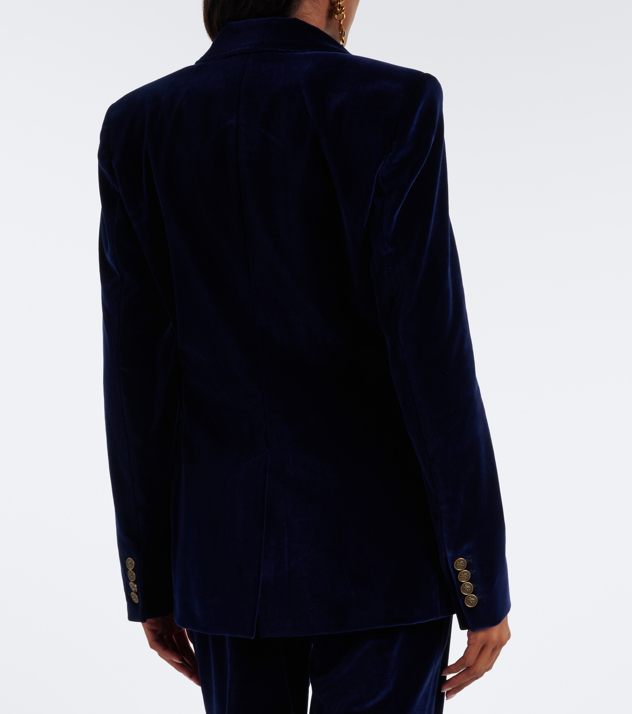 Etro Etro Double-breasted cotton velvet blazer