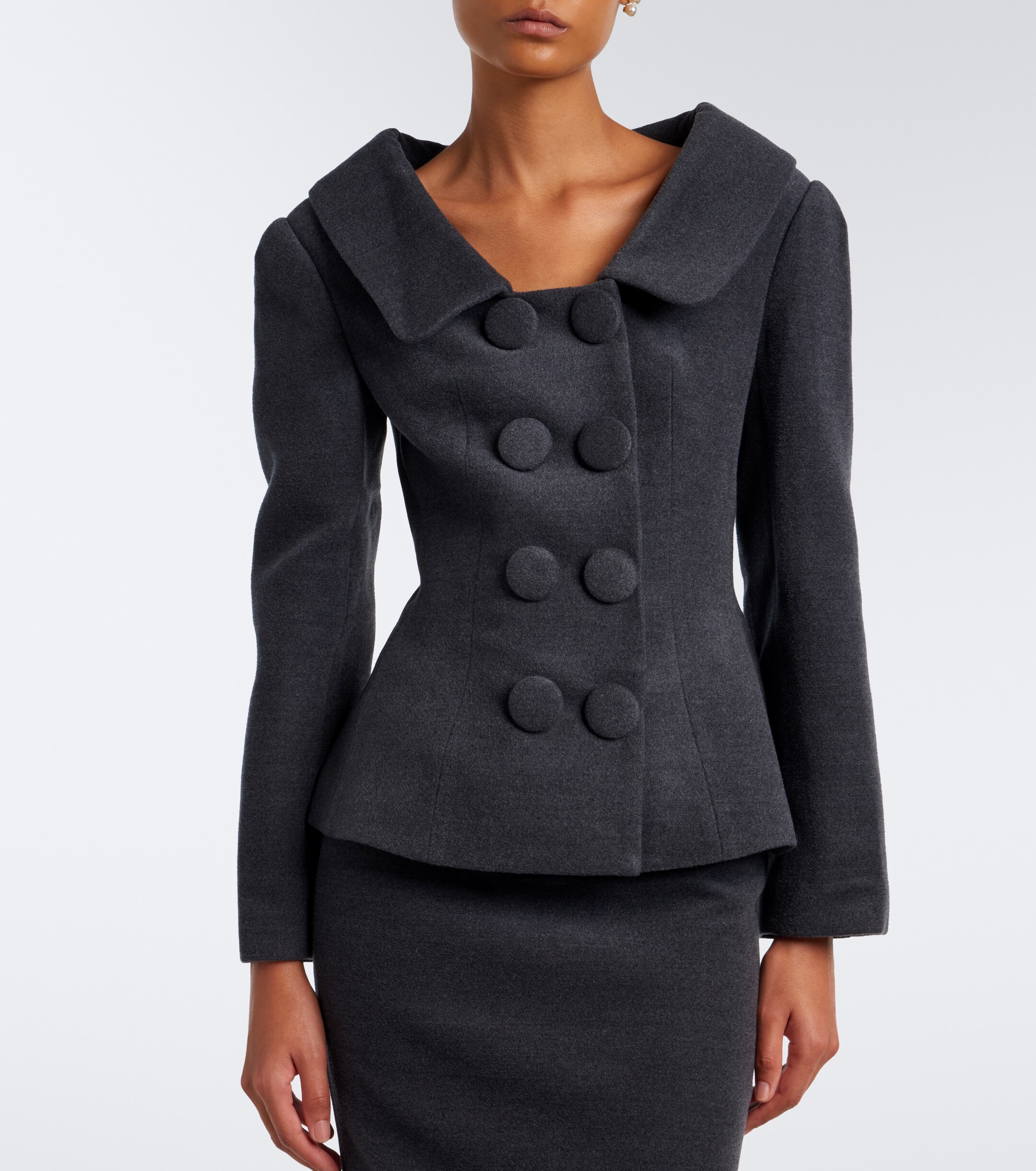 SHUSHU/TONG Shushu/Tong Double-breasted wool and silk-blend blazer