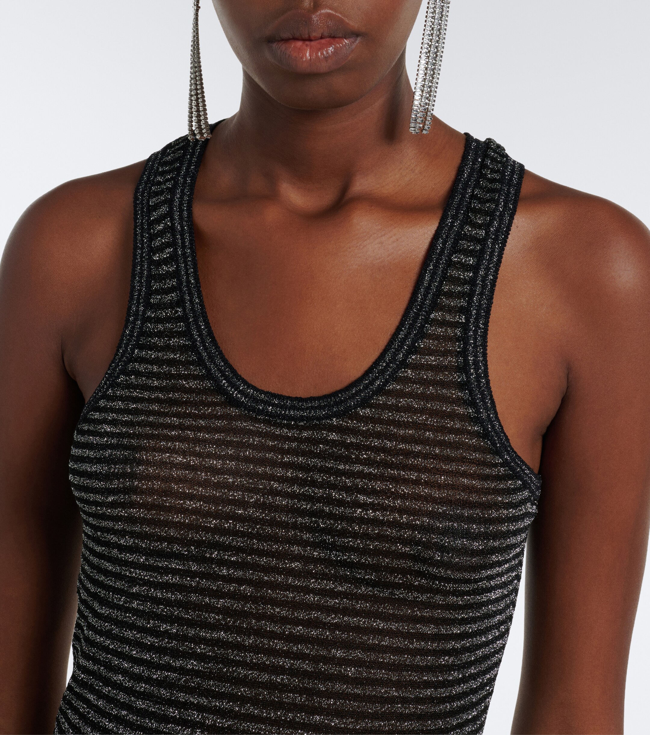 Isabel Marant Isabel Marant Cevara semi-sheer striped Lurex tank top