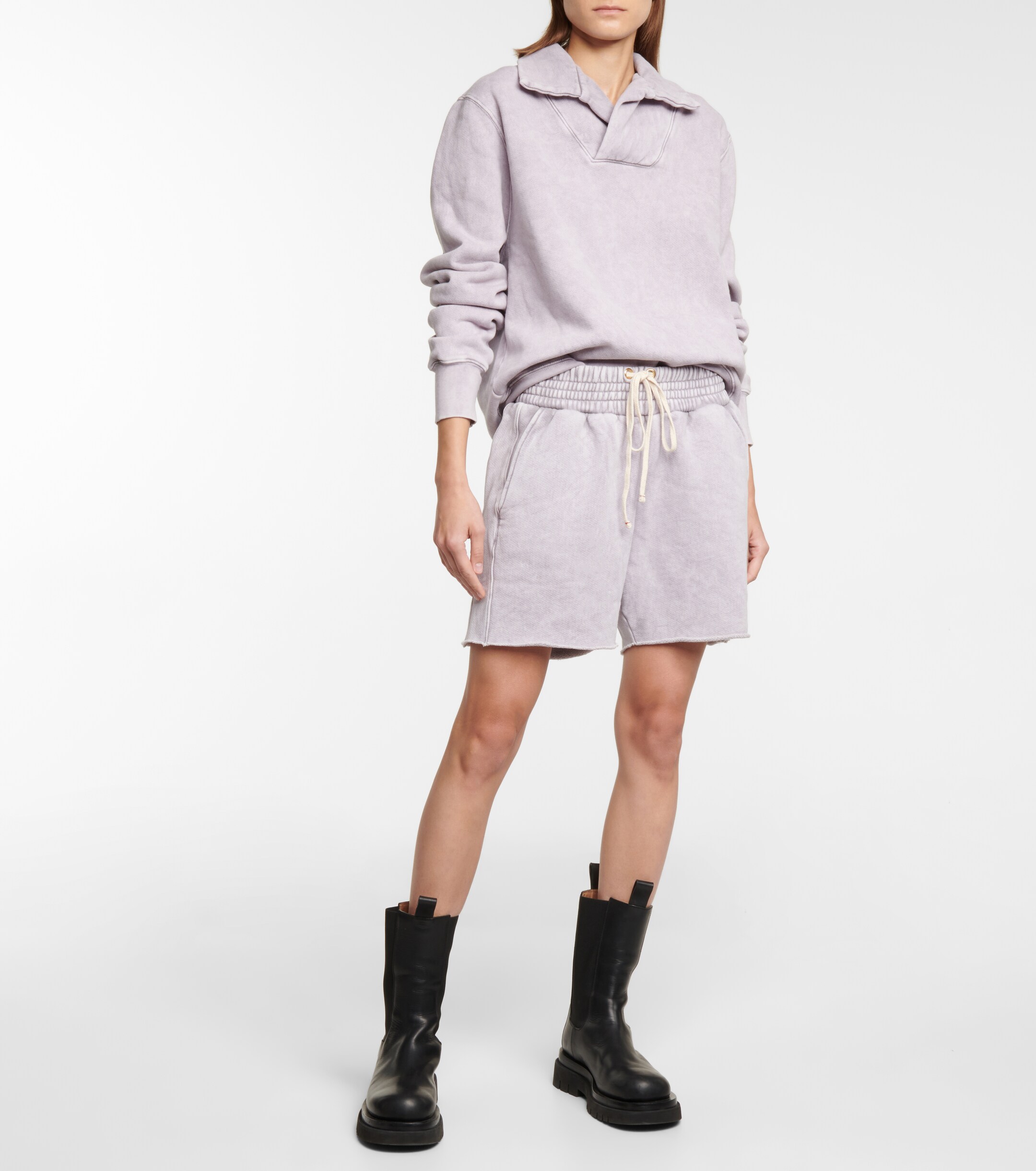 Les Tien Cotton fleece shorts