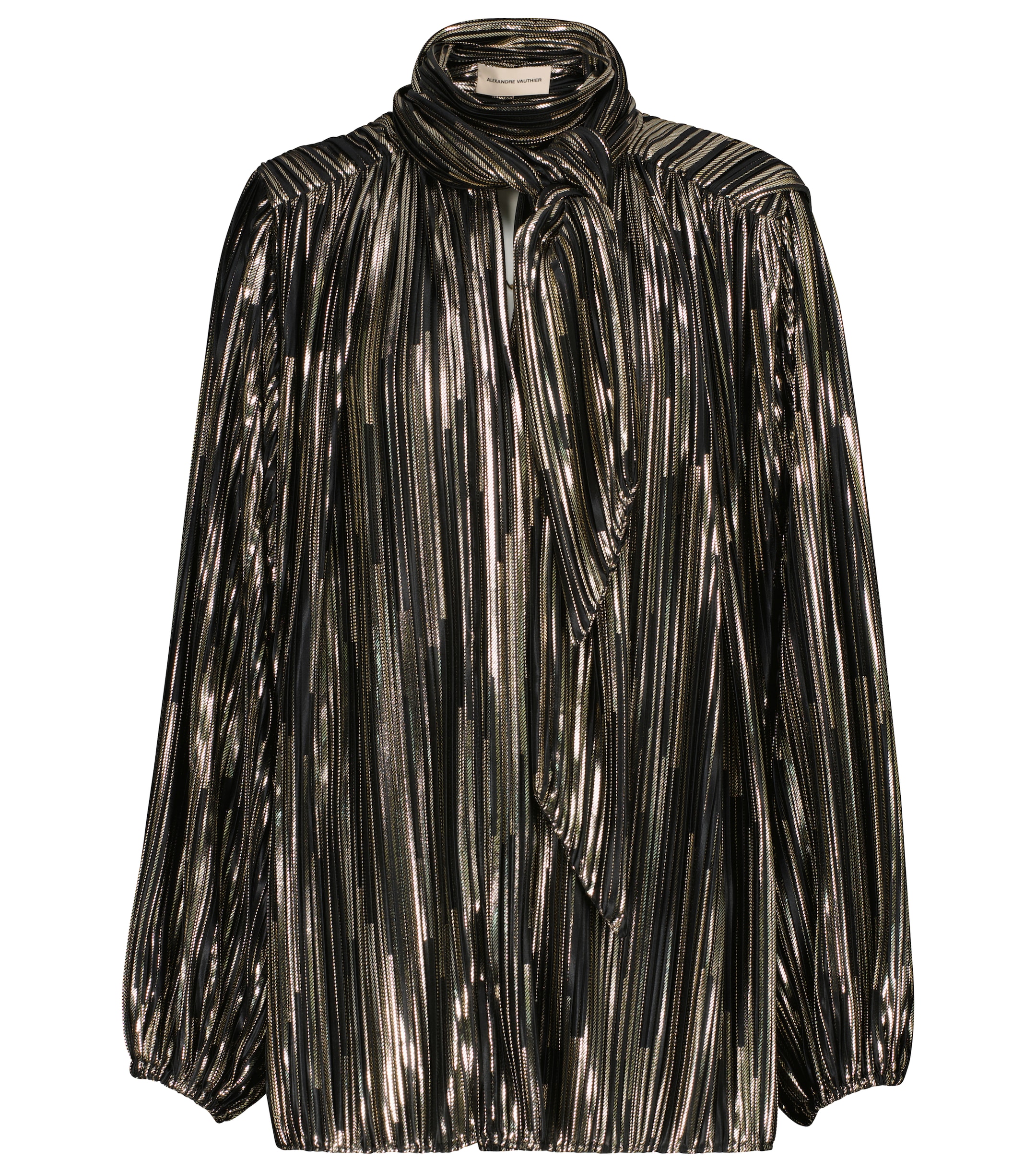 Alexandre Vauthier Metallic tie-neck blouse