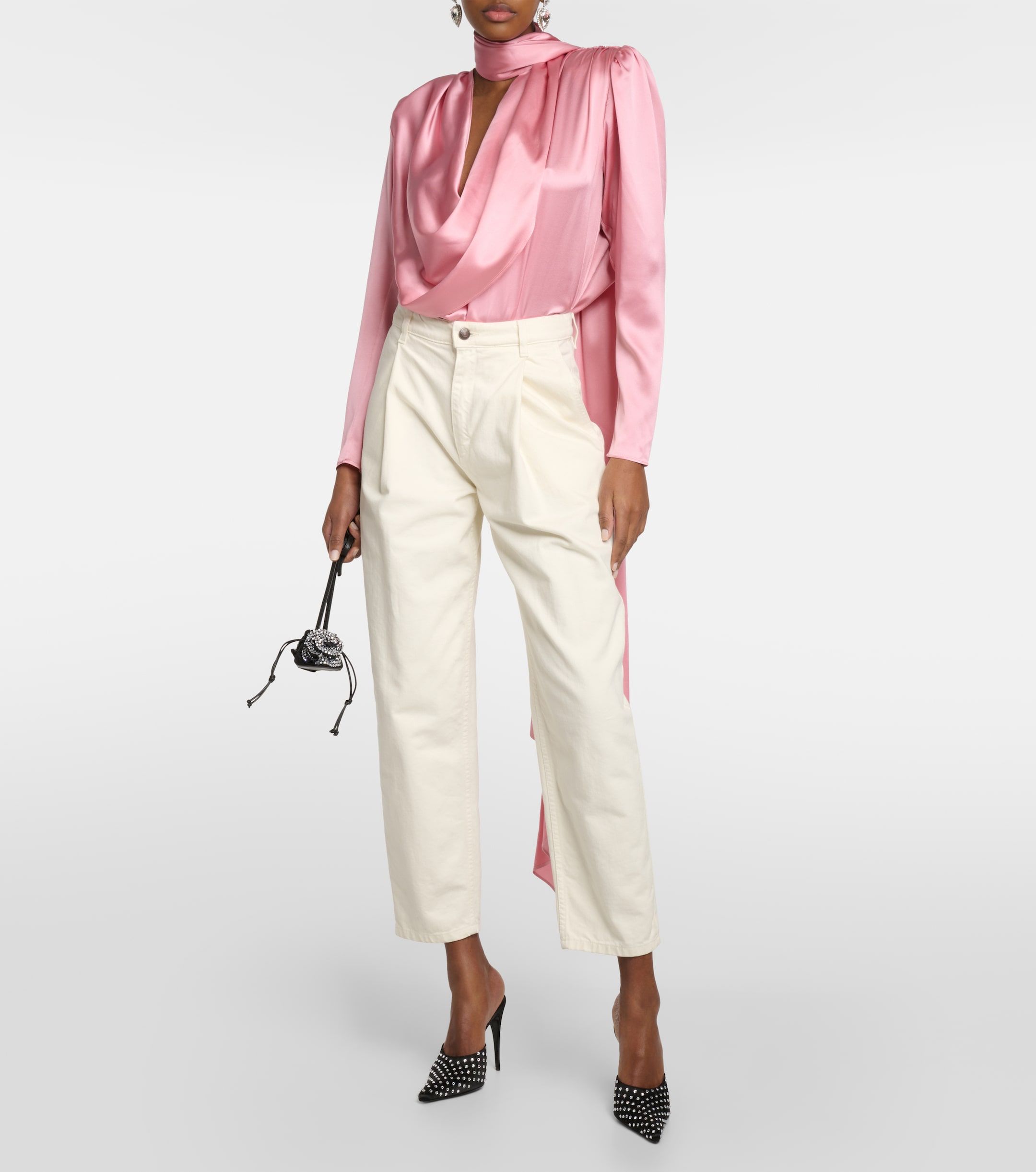 Magda Butrym Draped silk-blend blouse
