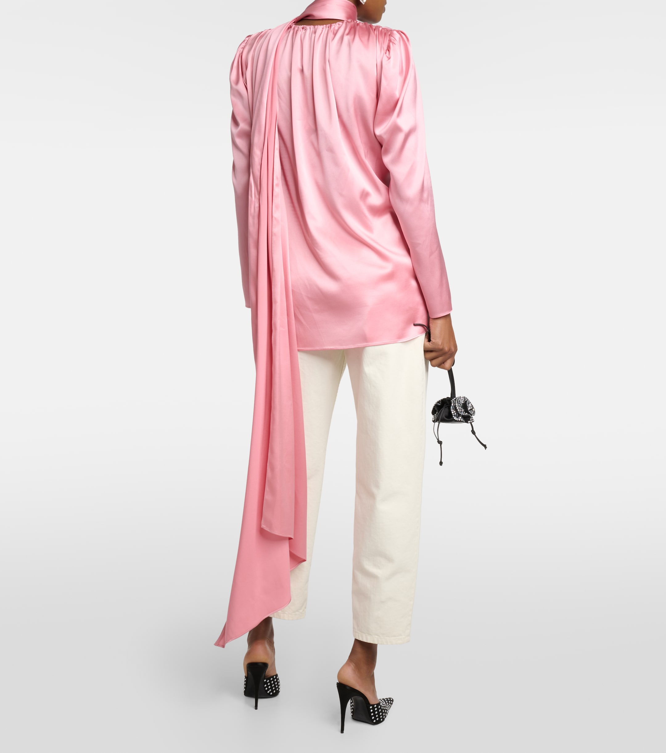 Magda Butrym Draped silk-blend blouse
