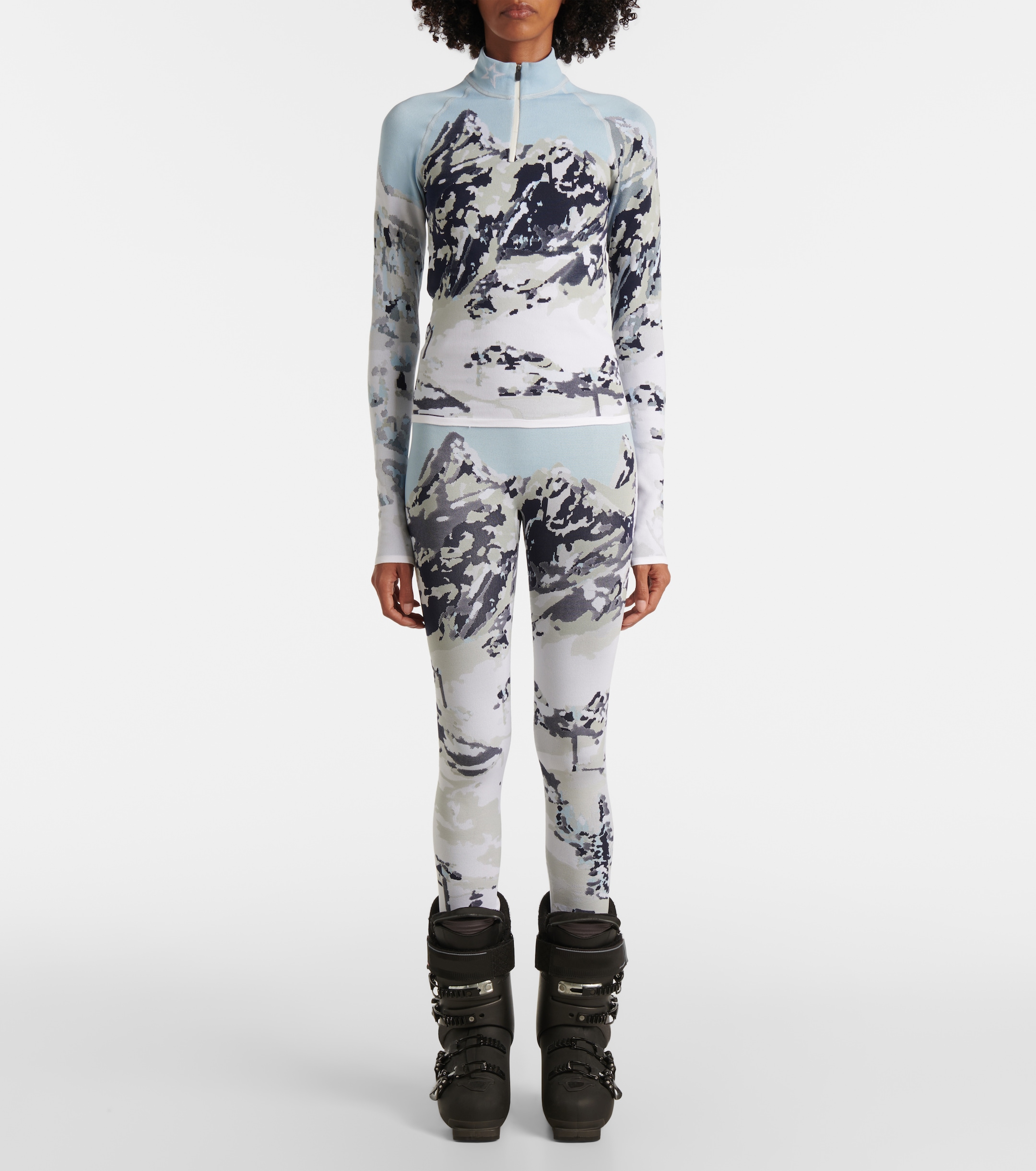 PERFECT MOMENT Perfect Moment Jacquard half-zip ski top