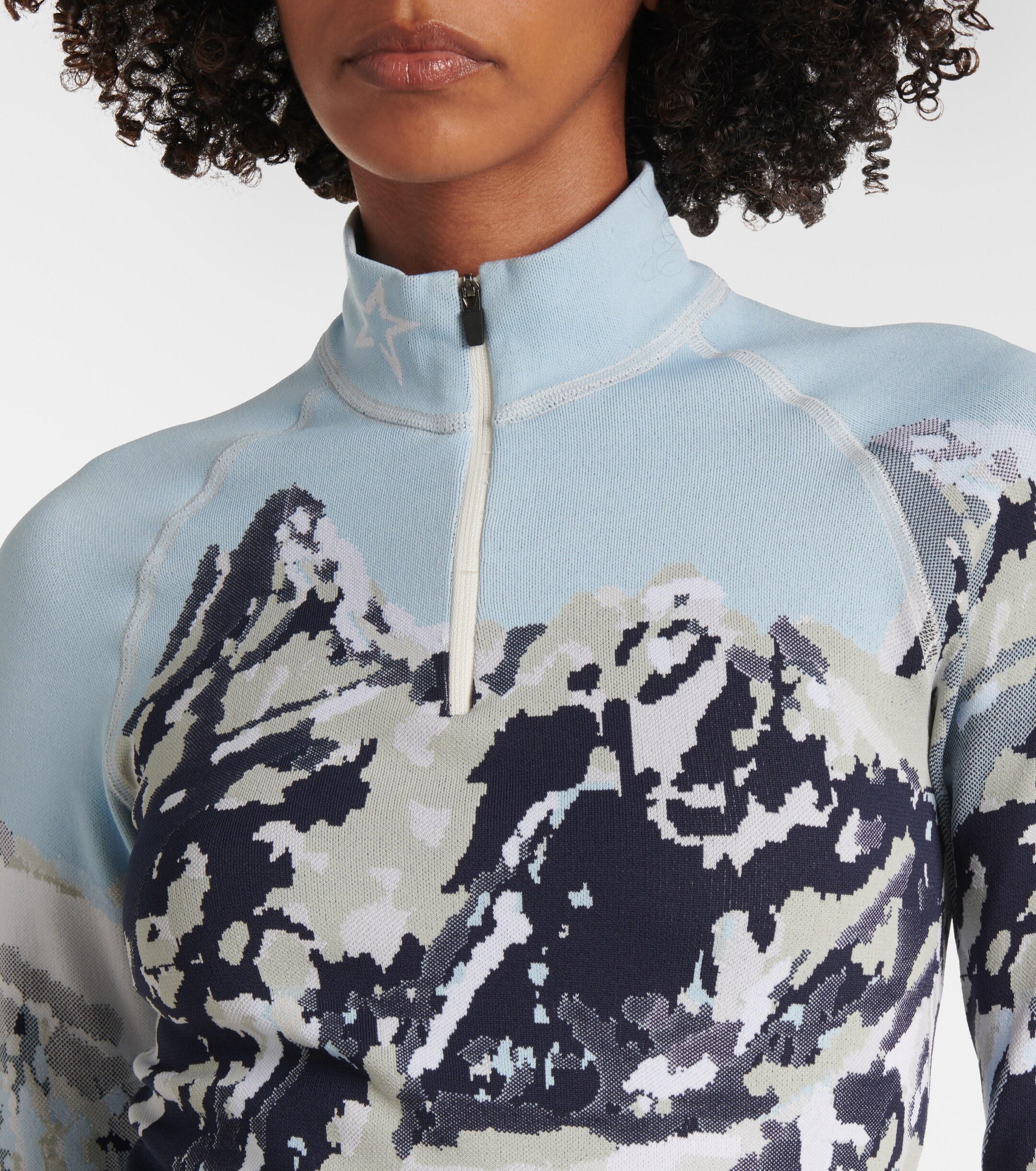 PERFECT MOMENT Perfect Moment Jacquard half-zip ski top